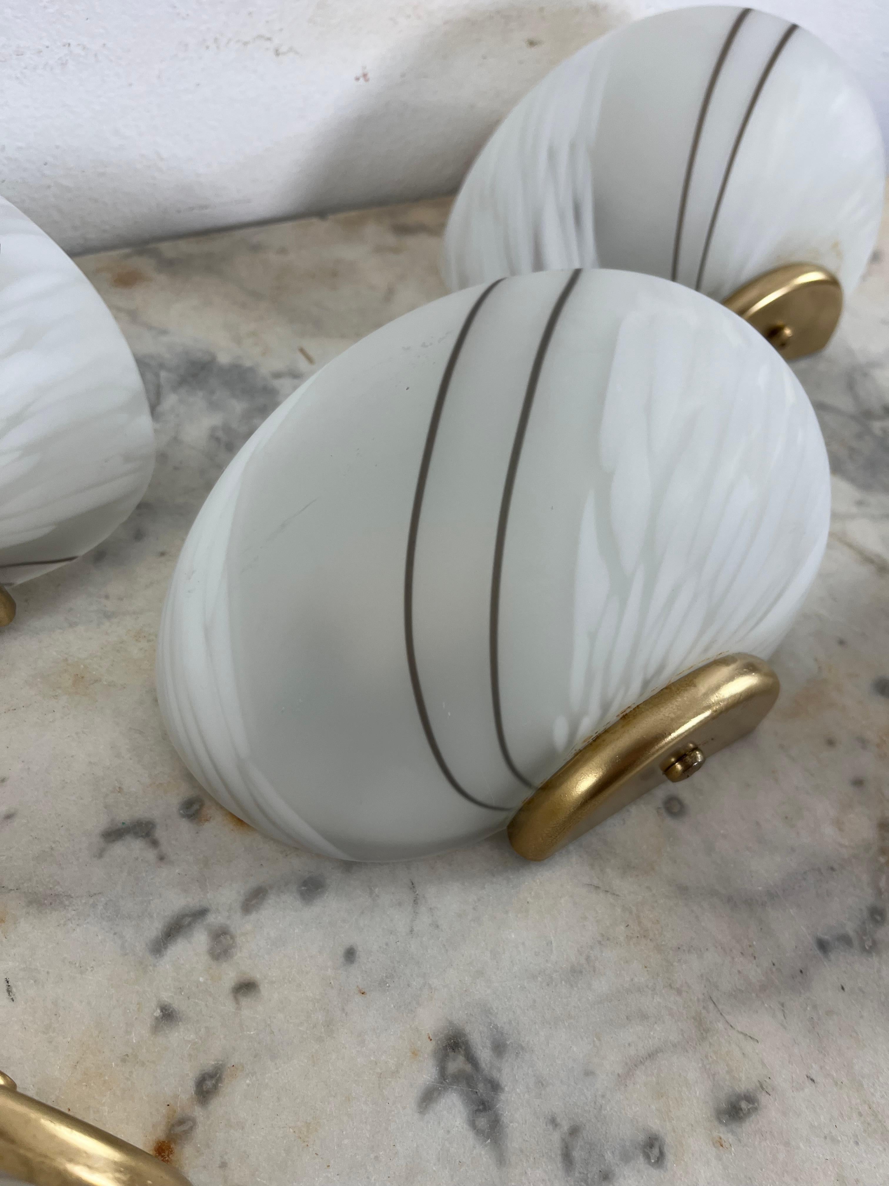Set di 5 lampade da parete a conchiglia in vetro di Murano curvato, 1960 in vendita 4