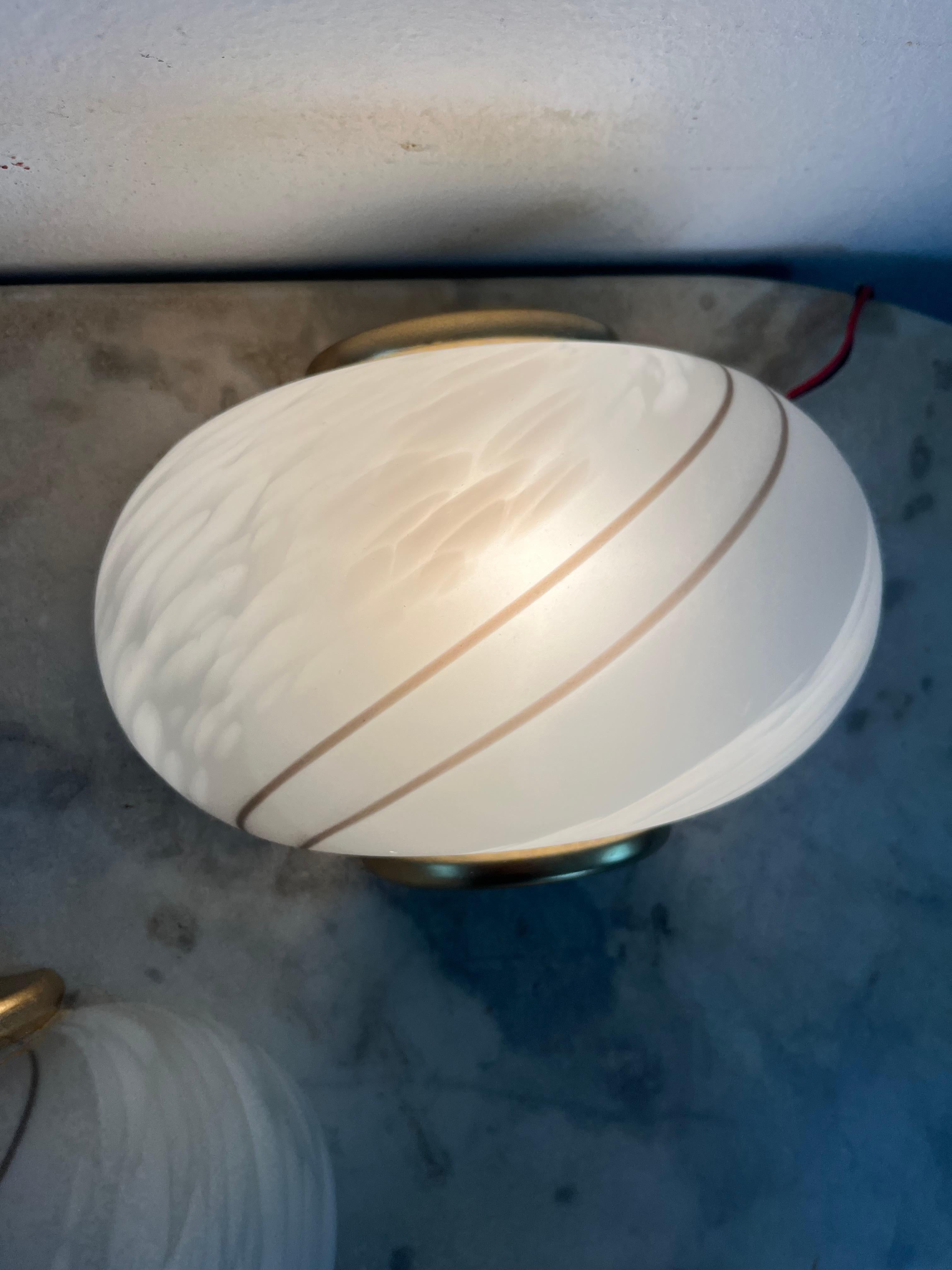 Set di 5 lampade da parete a conchiglia in vetro di Murano curvato, 1960 in vendita 7
