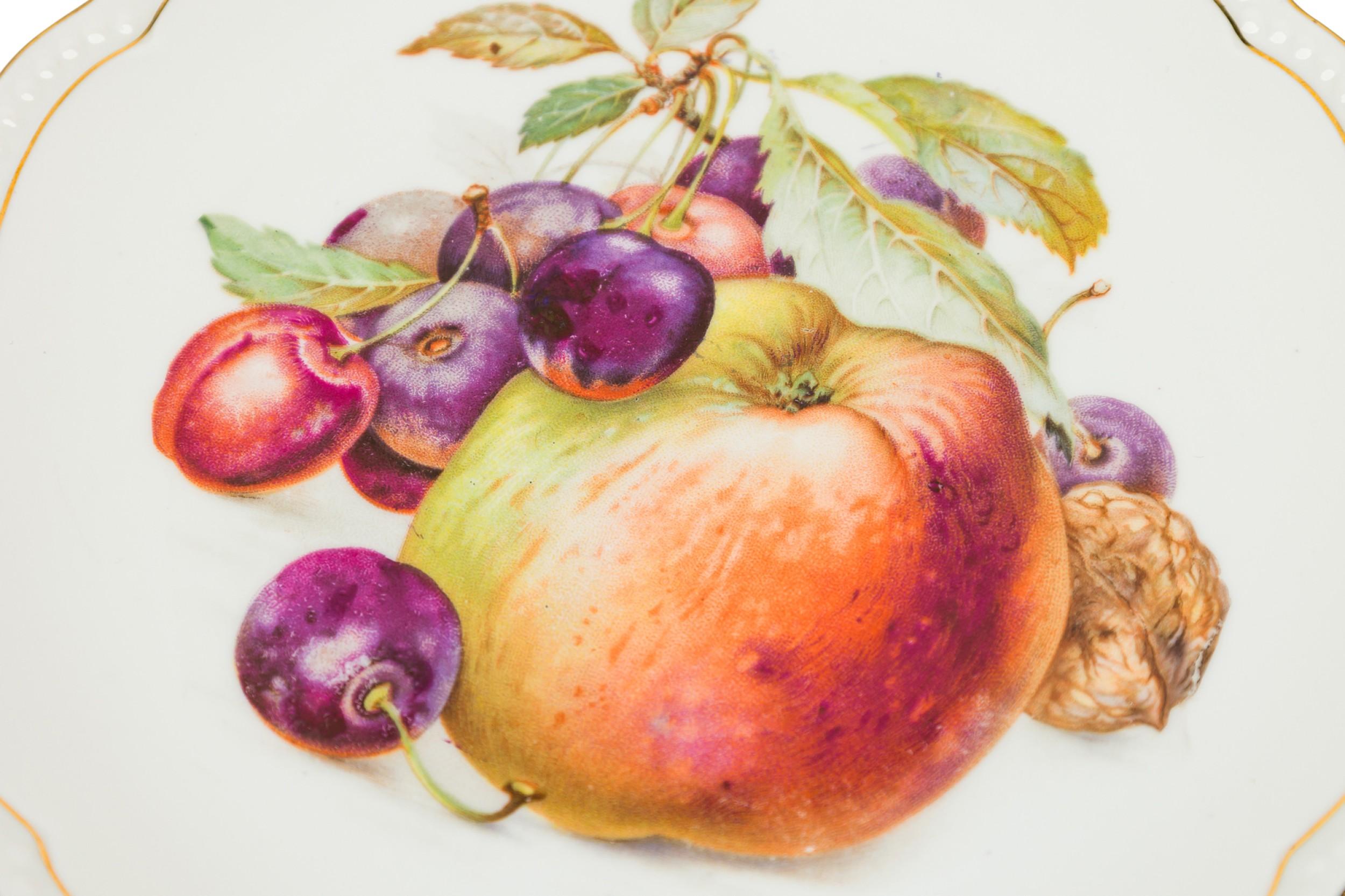 Juego de 5 Platos de Frutas de China Checa de Mediados de Siglo Pintados a Mano Moderno de mediados de siglo en venta