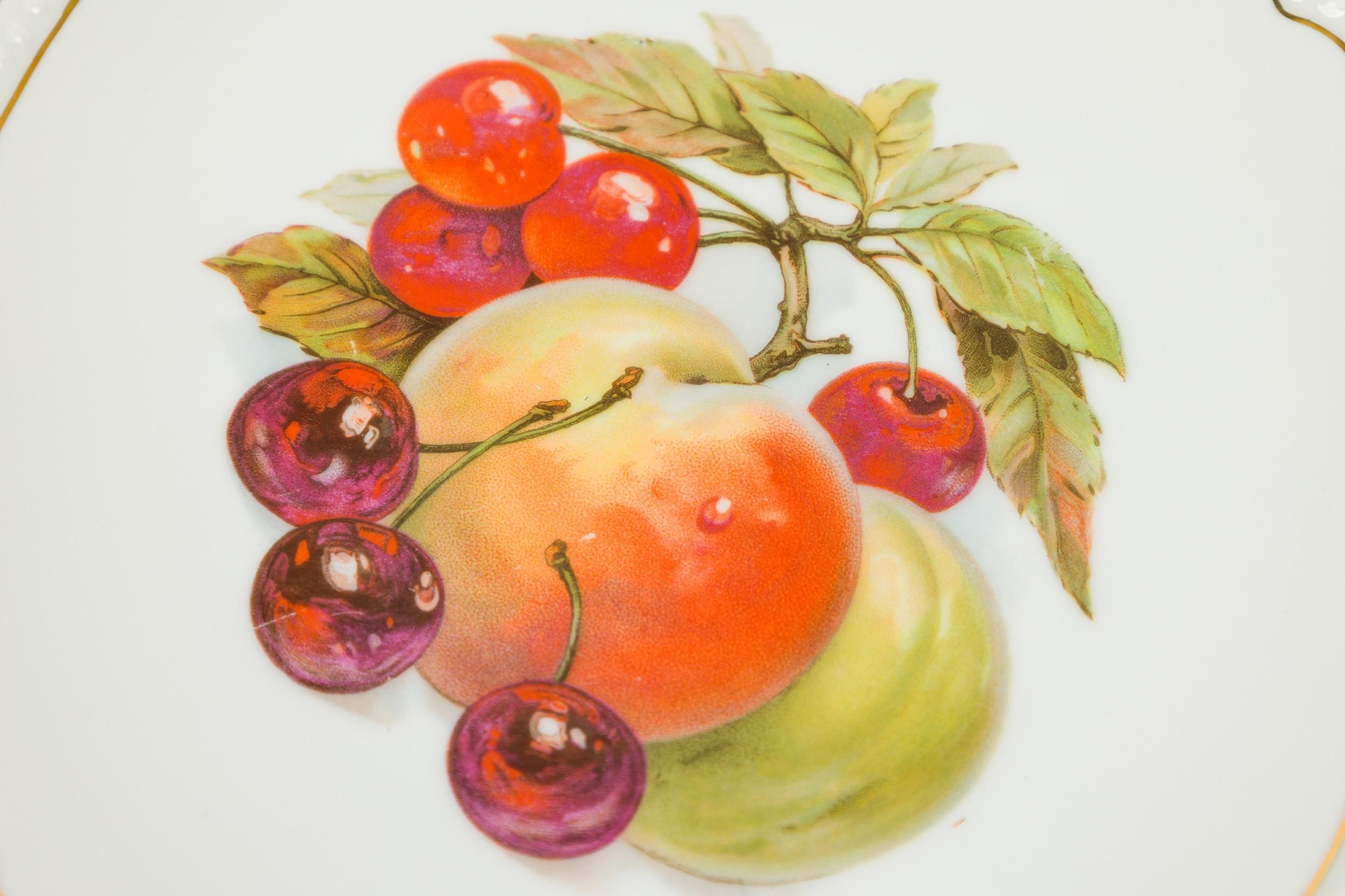 Juego de 5 Platos de Frutas de China Checa de Mediados de Siglo Pintados a Mano Checo en venta