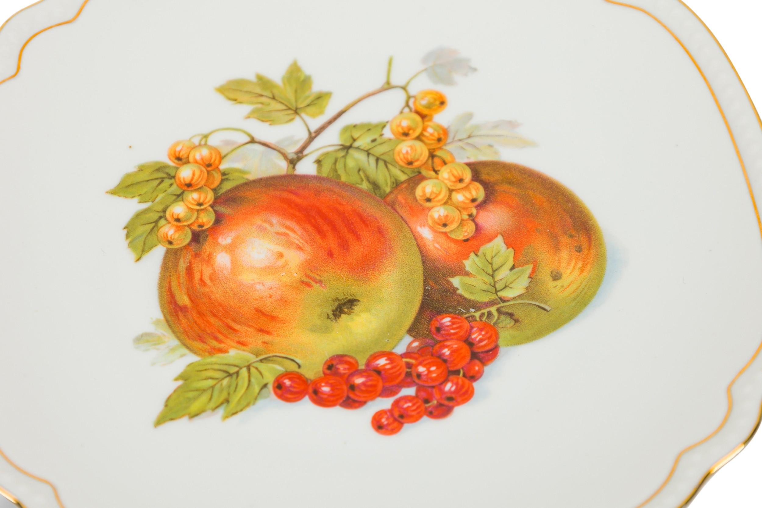 Juego de 5 Platos de Frutas de China Checa de Mediados de Siglo Pintados a Mano Pintado a mano en venta
