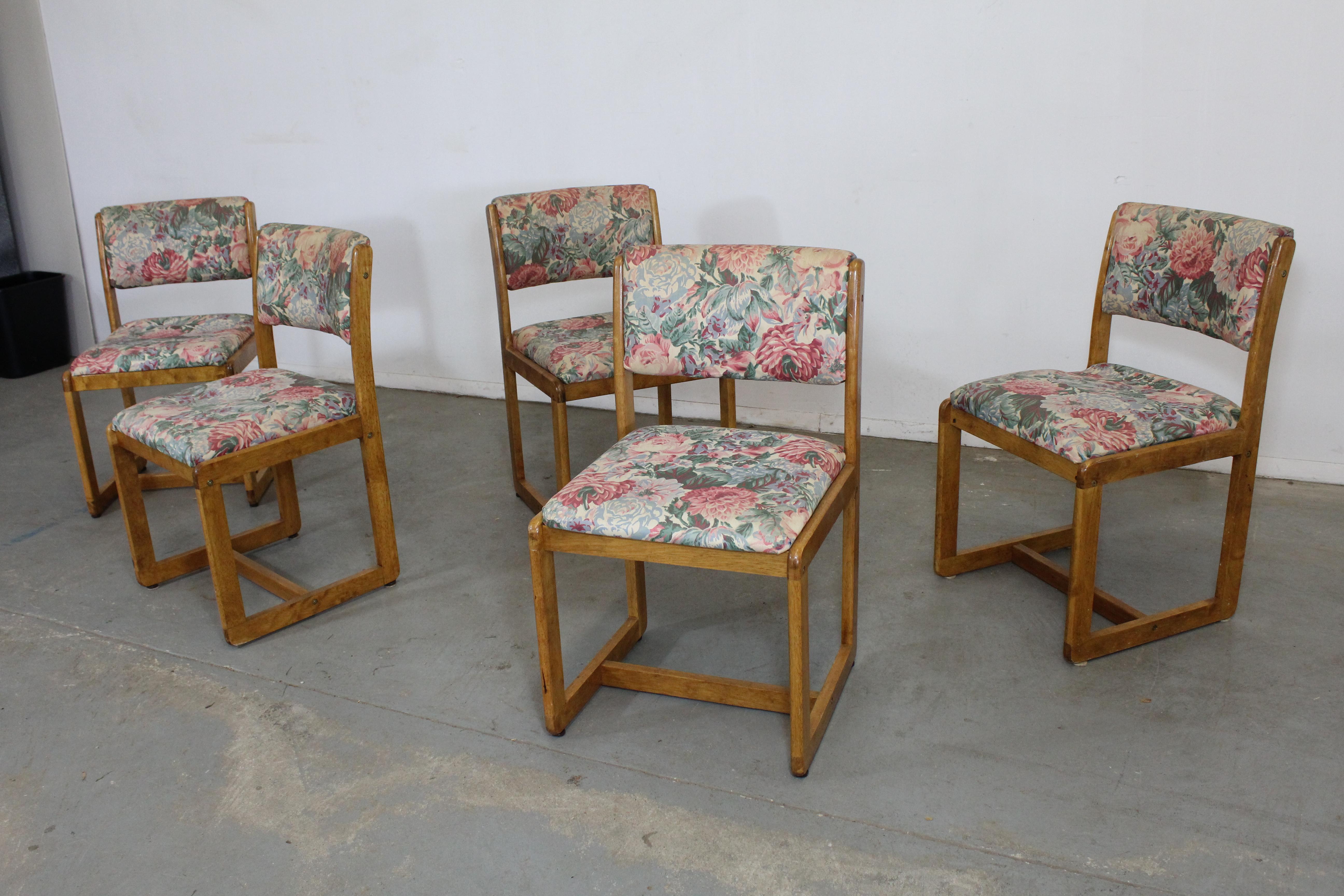 Mid-Century Modern Set of 5 Mid-Century Danish Modern Teak Side Dining Chairs