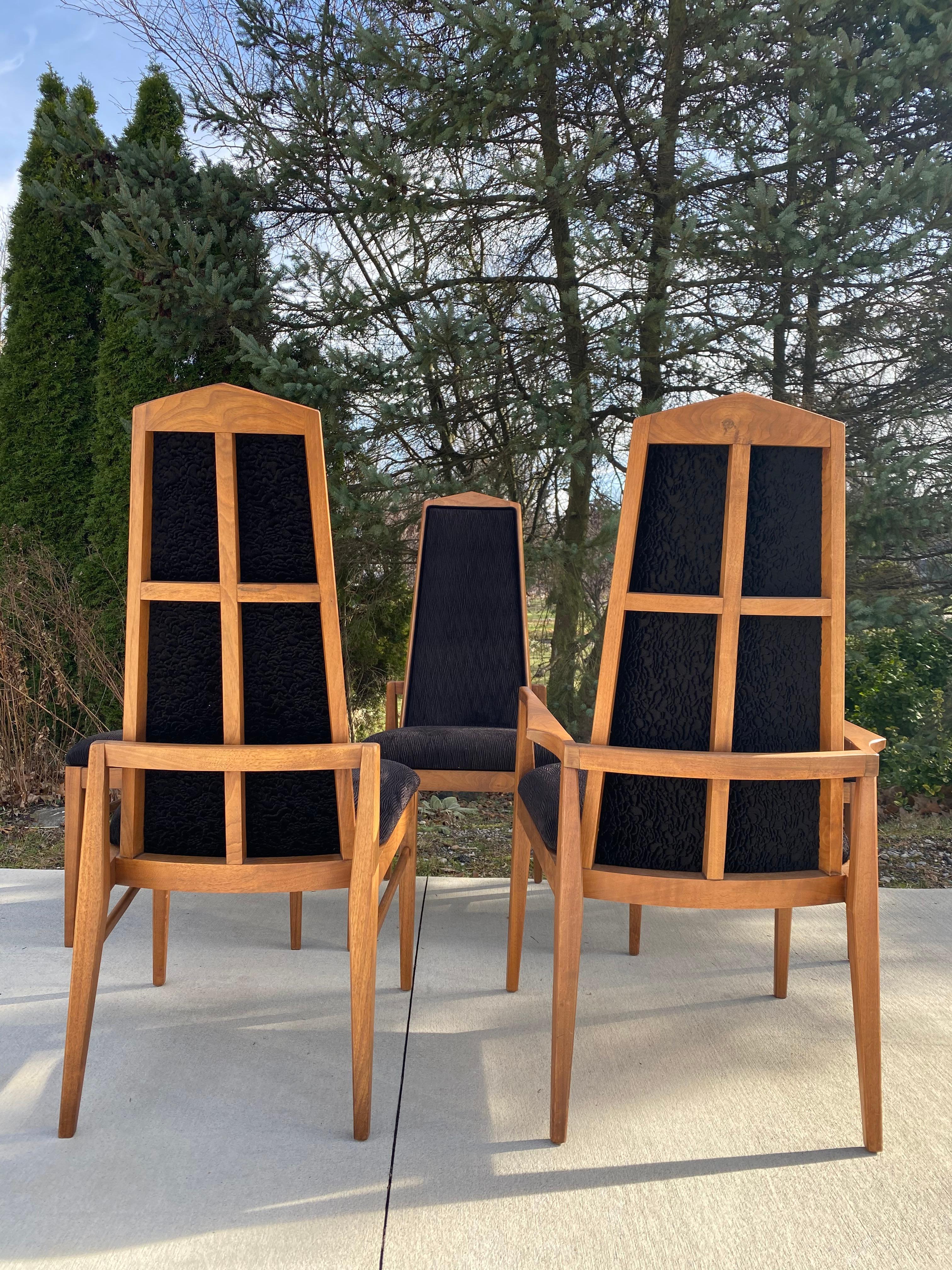 Velvet Set of 5 Mid-Century Foster-McDavid Dining Chairs For Sale