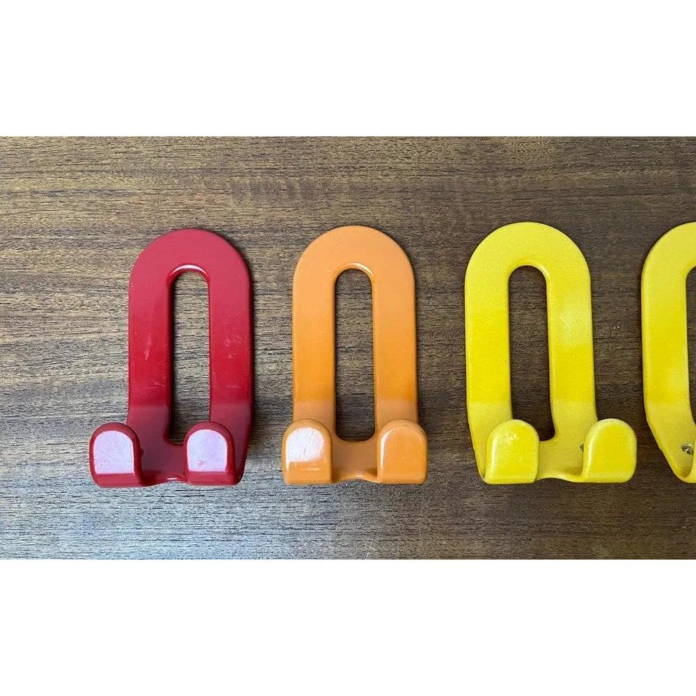 Metal Set of 5 Mid-Century German Space Age Coat Hooks, 1960s For Sale