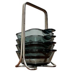 Set of 5 Mid-Century German Stacking Ashtrays by Wilhelm Wagenfeld for WMF