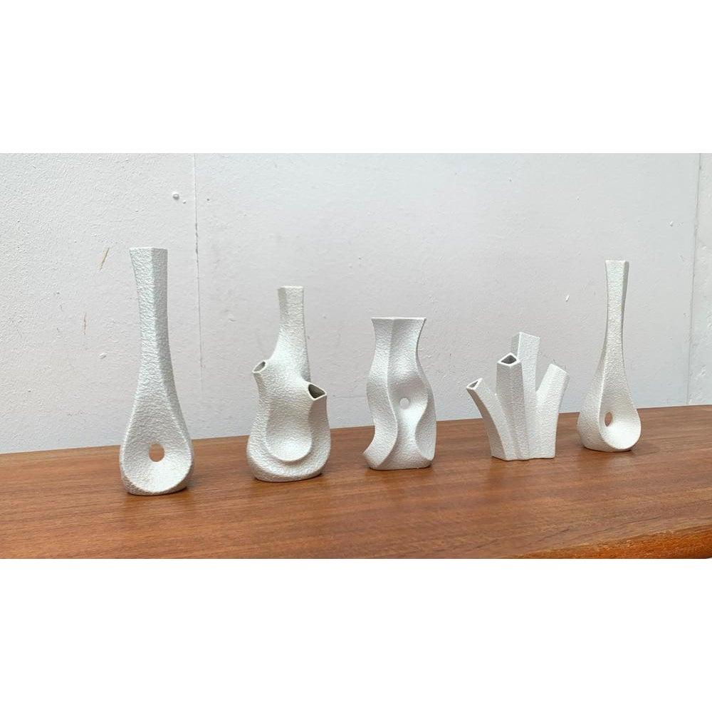 Mid-Century moderno Set di 5 vasi scultorei Op Art tedeschi di metà secolo, di Peter Müller, 1960 in vendita