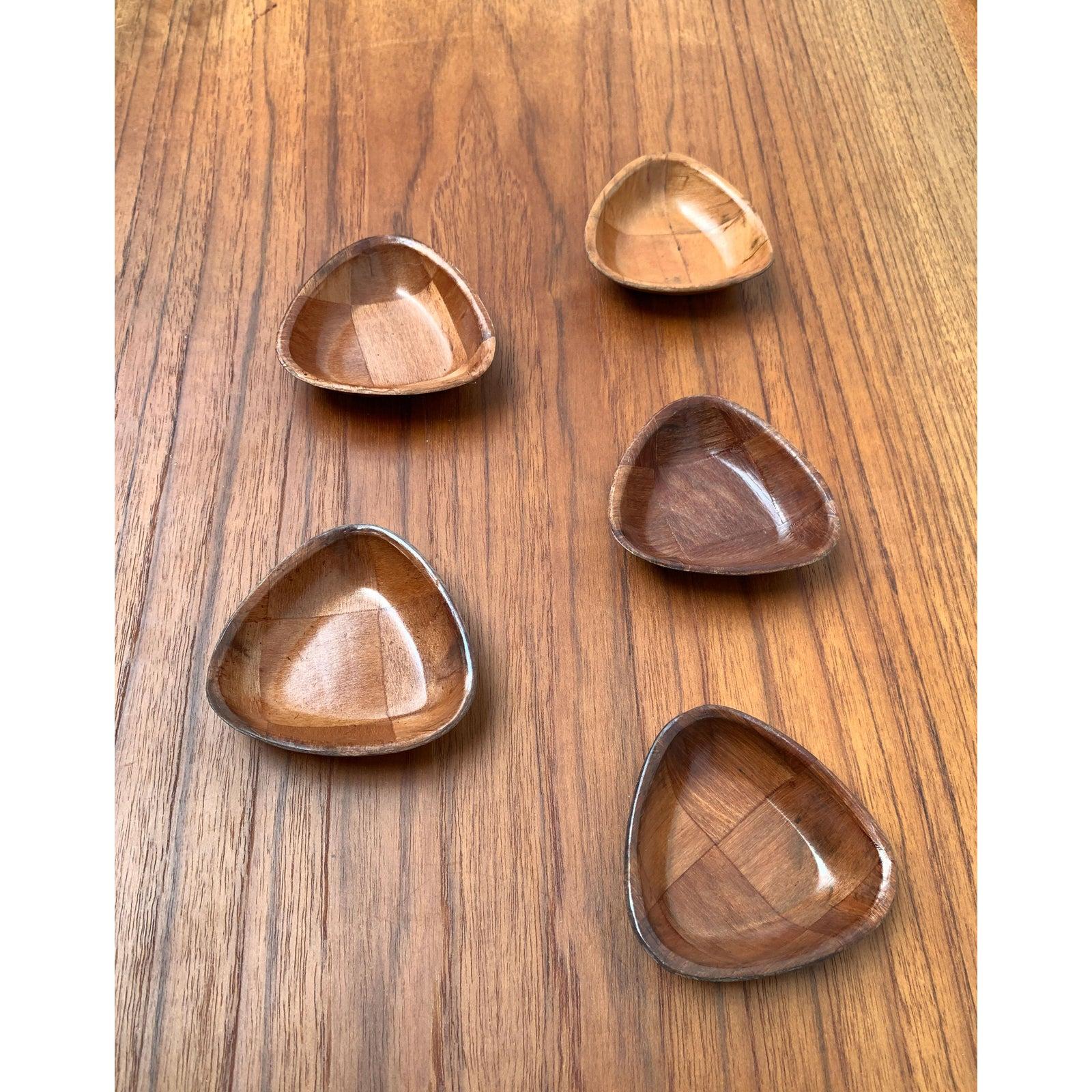Mid-Century moderno Set di 5 ciotole in legno tedesche di metà secolo, anni '60 in vendita