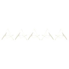 Vintage Set of 5 Mid-Century Minimalist Metal Coat Hooks Rack, 1960s