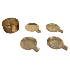 Set di 5 posacenere impilabili in ottone austriaco della metà del secolo scorso, anni '60