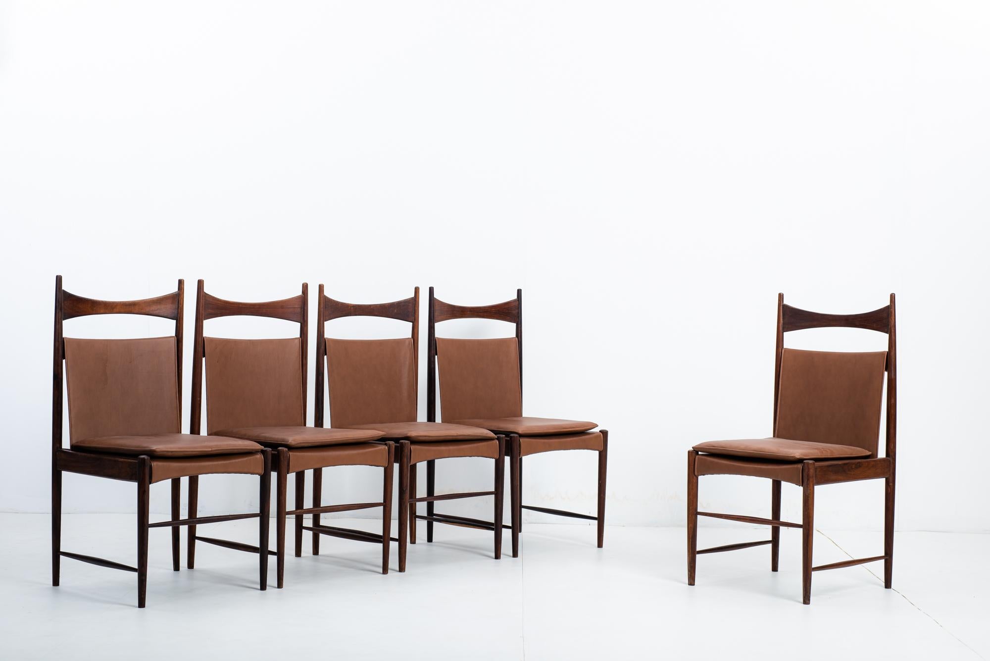 Set of 5 Mid-Century Modern Cantu Alta Chairs by Sergio Rodrigues, Brazil, 1960s In Good Condition For Sale In Deerfield Beach, FL