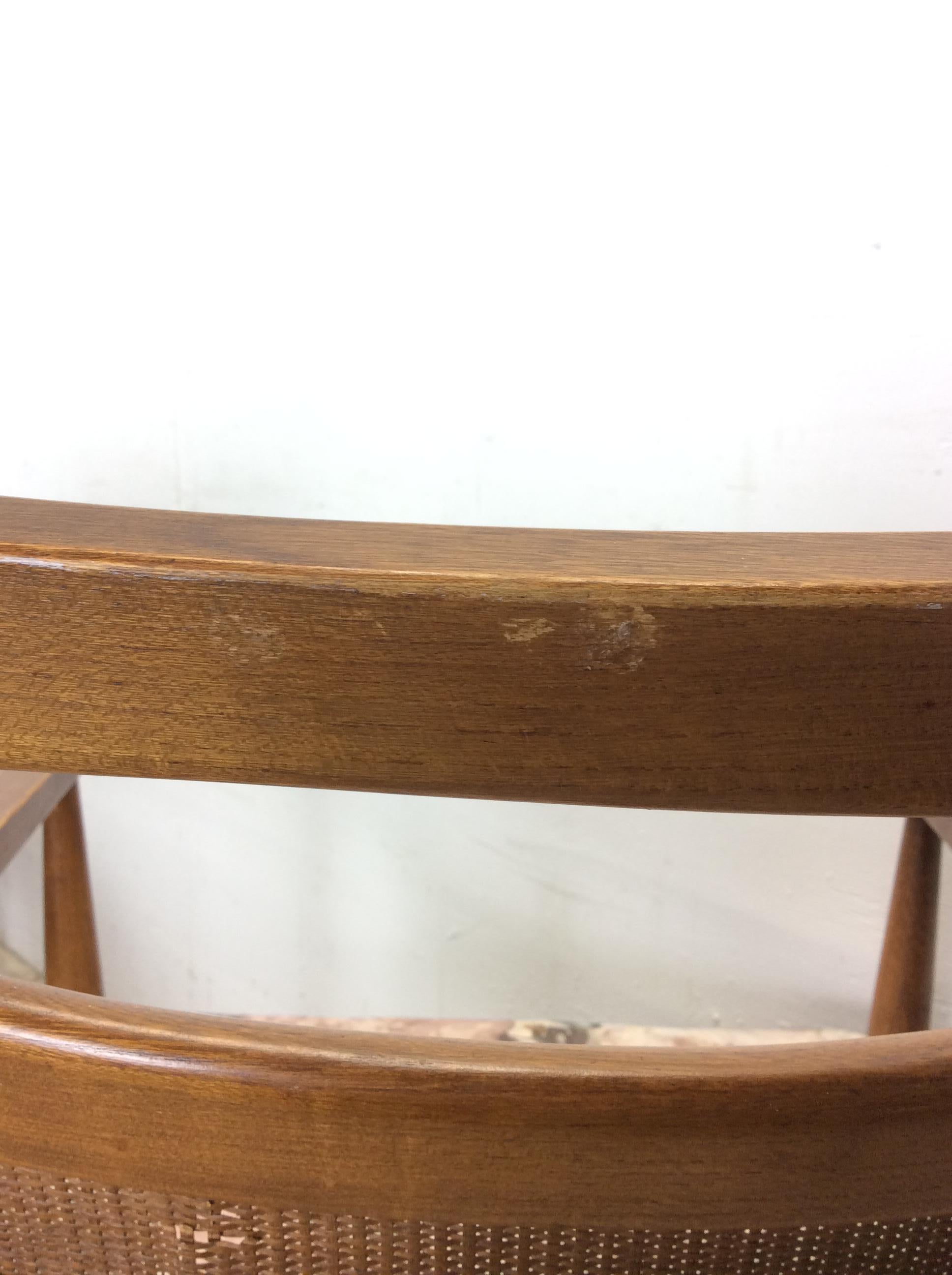 Satz von 5 Mid Century Modern Dining Chairs mit Caned Back & Vintage Polstermöbel im Angebot 6