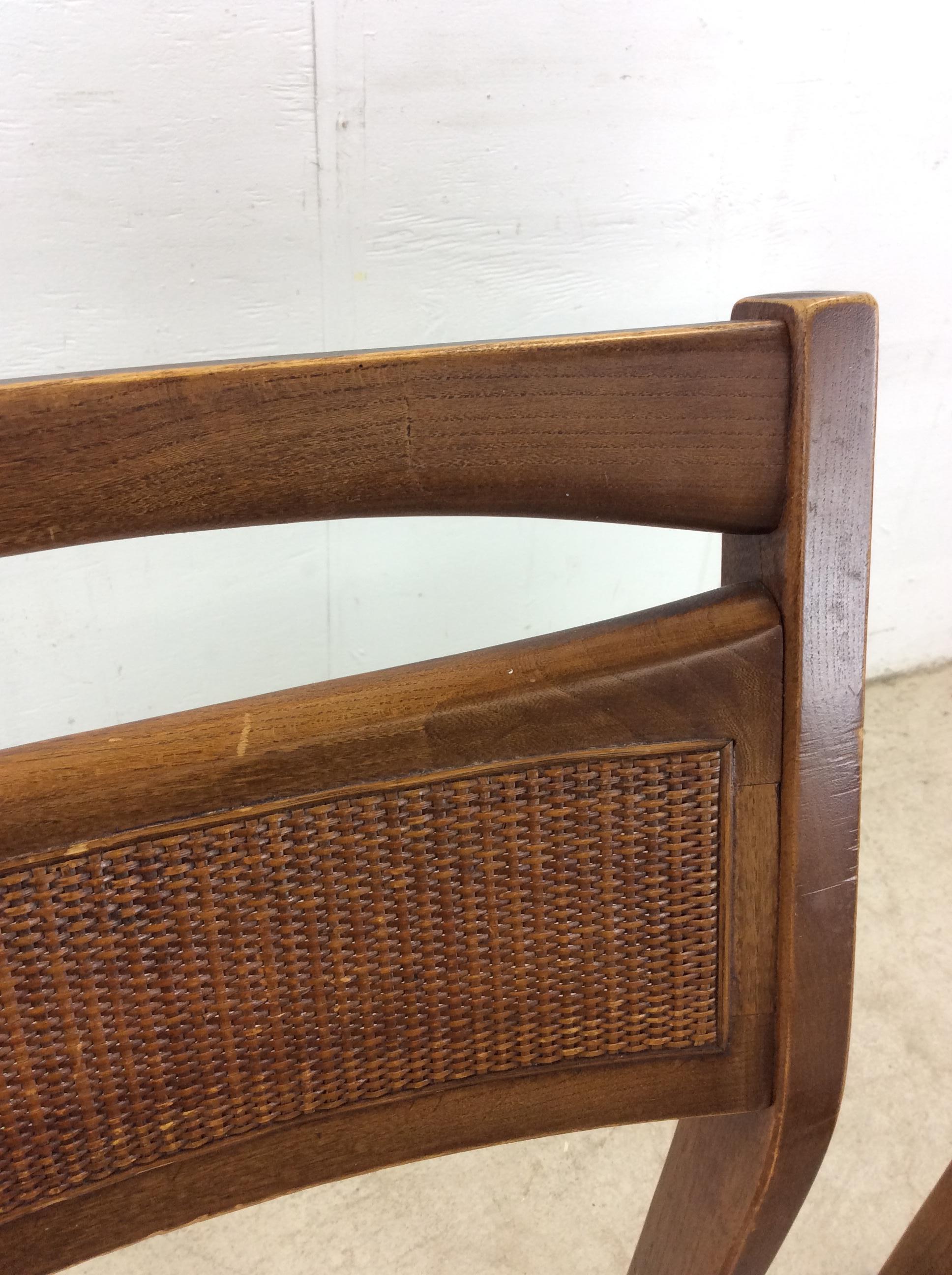 Satz von 5 Mid Century Modern Dining Chairs mit Caned Back & Vintage Polstermöbel im Angebot 7
