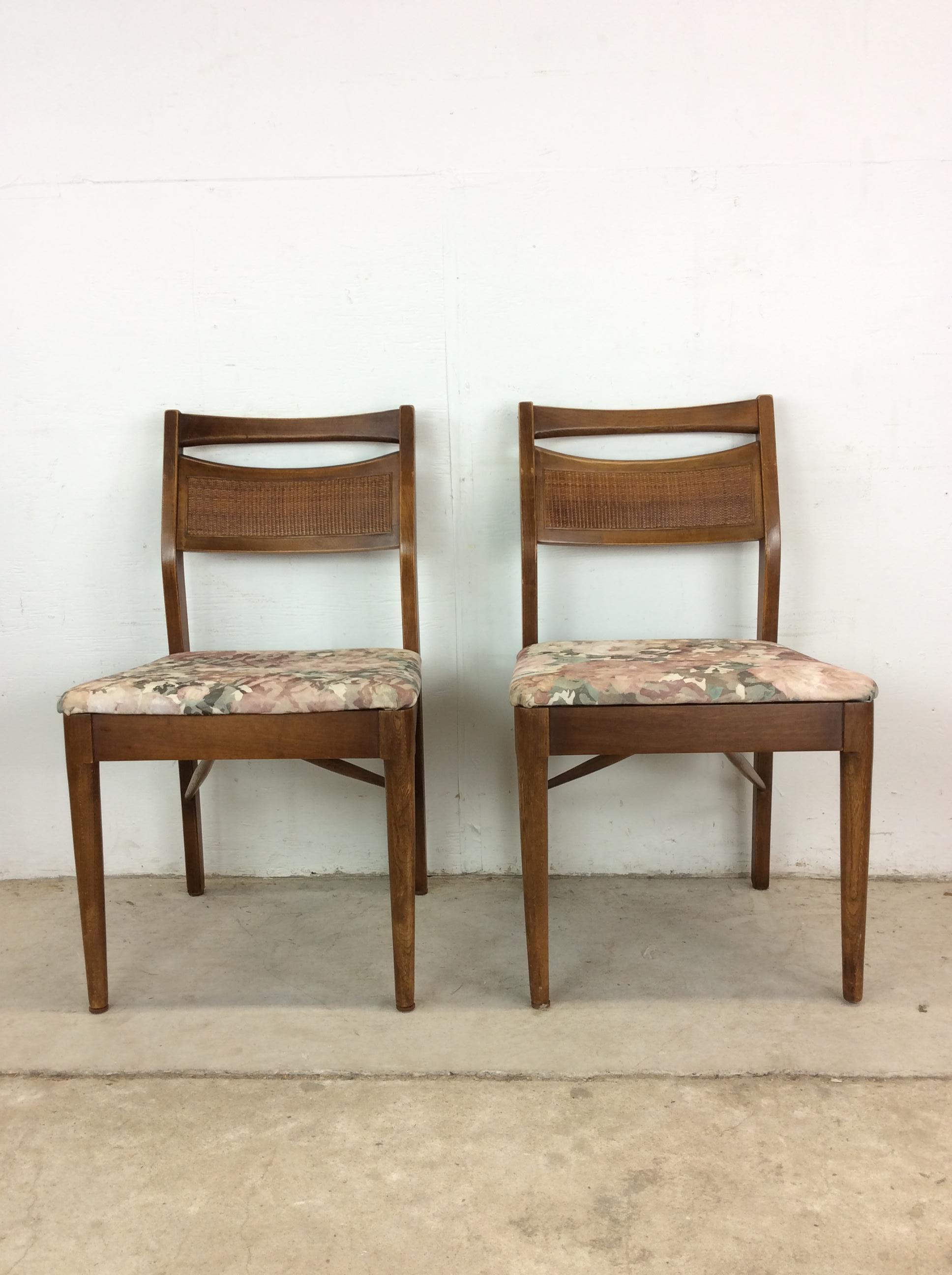 Satz von 5 Mid Century Modern Dining Chairs mit Caned Back & Vintage Polstermöbel im Angebot 8