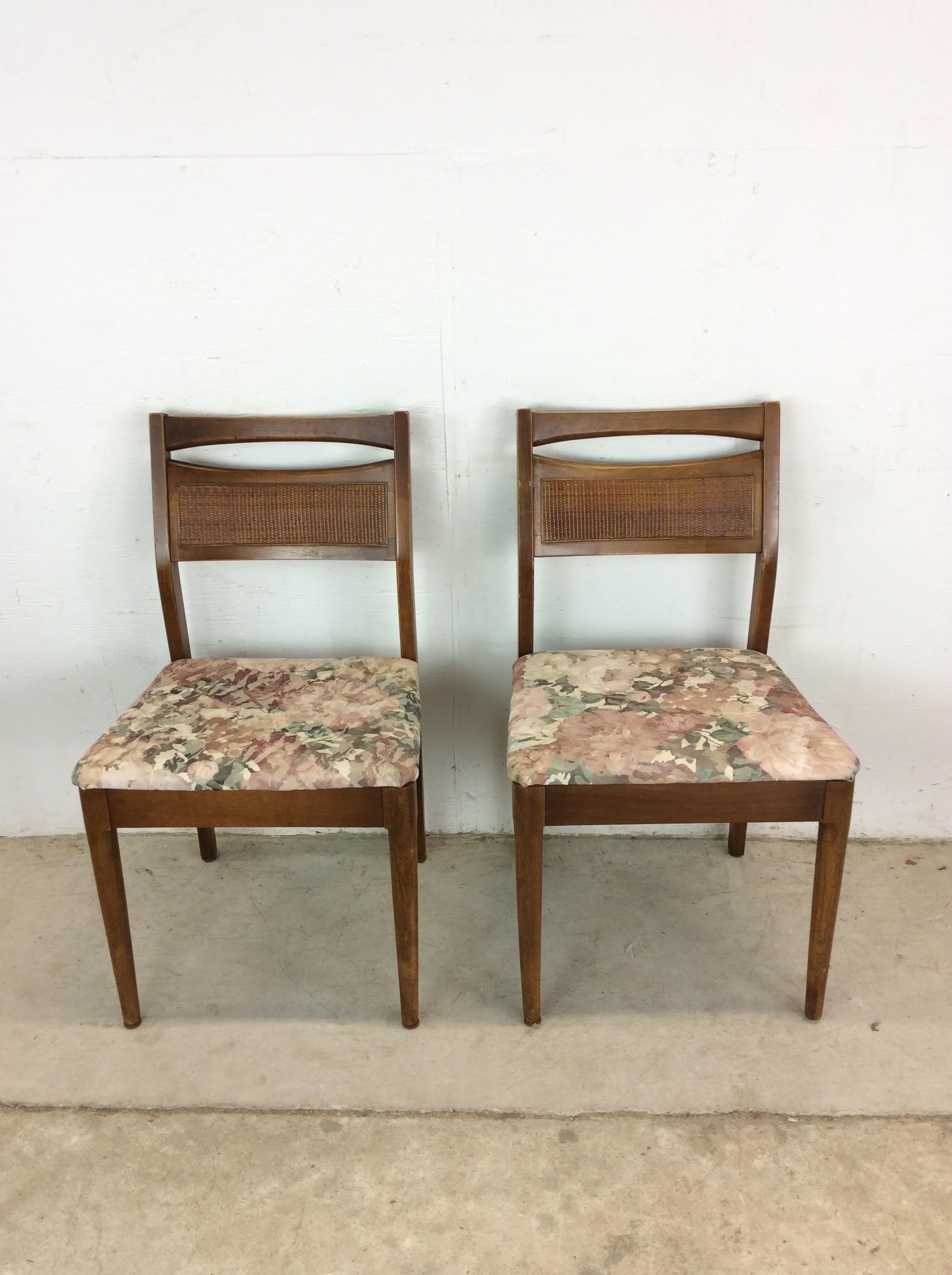 Satz von 5 Mid Century Modern Dining Chairs mit Caned Back & Vintage Polstermöbel im Angebot 9