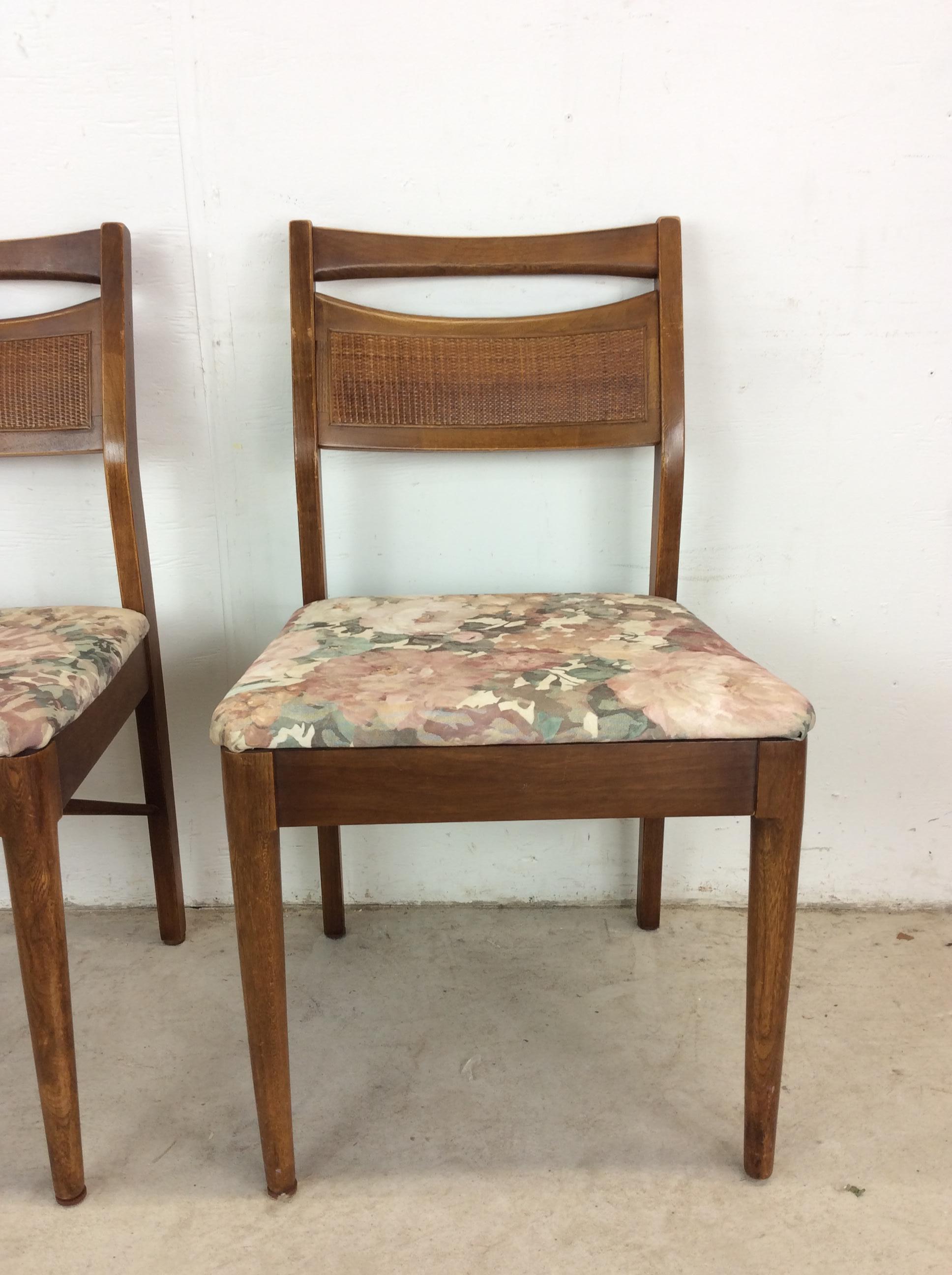 Satz von 5 Mid Century Modern Dining Chairs mit Caned Back & Vintage Polstermöbel im Angebot 11