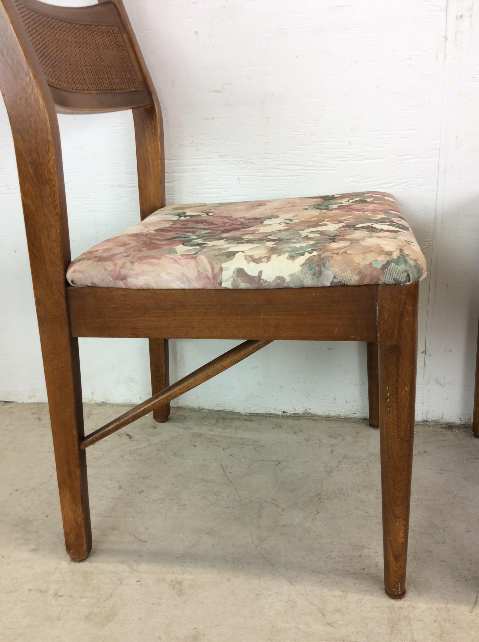 Satz von 5 Mid Century Modern Dining Chairs mit Caned Back & Vintage Polstermöbel im Angebot 14