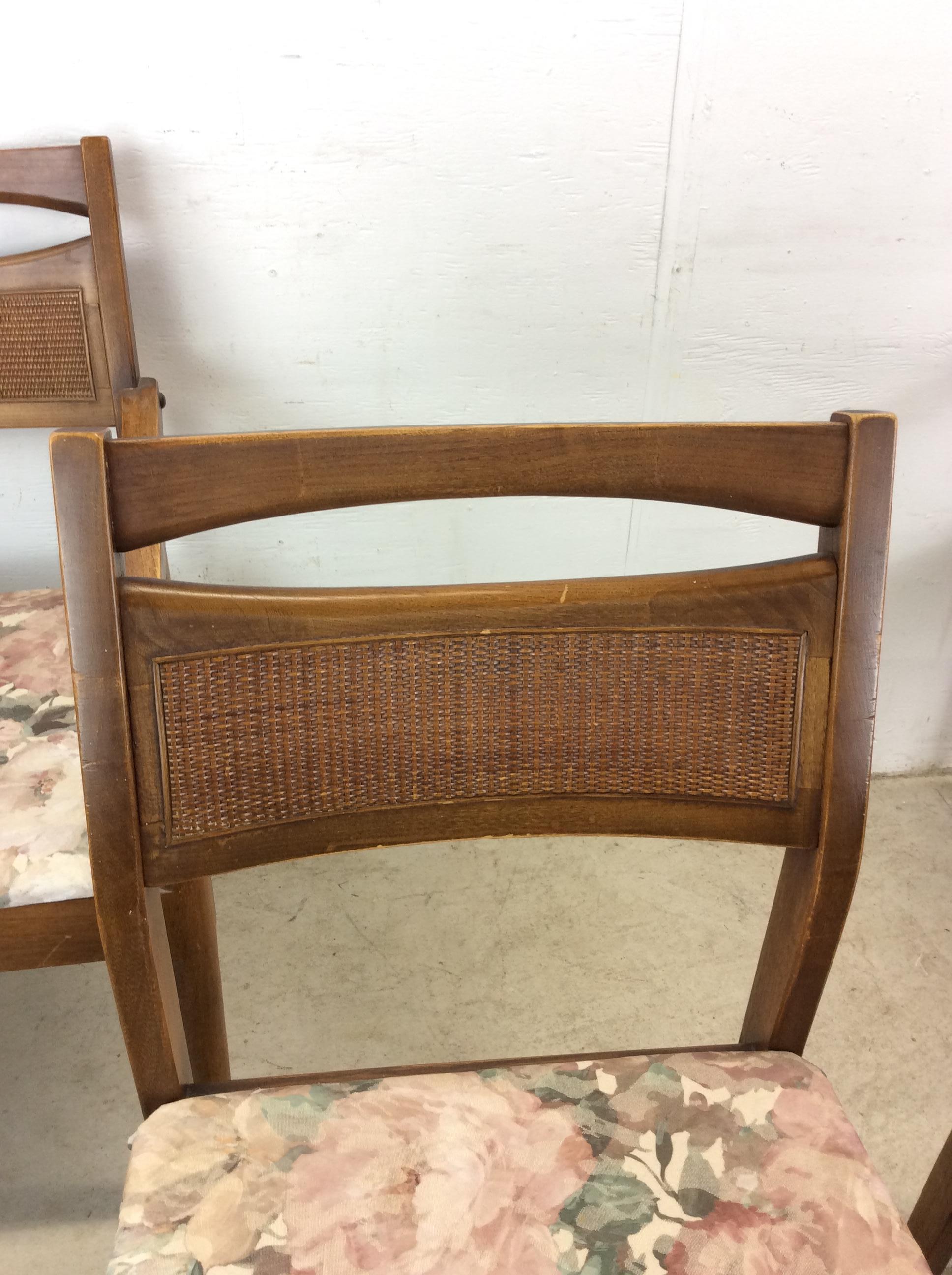 Satz von 5 Mid Century Modern Dining Chairs mit Caned Back & Vintage Polstermöbel (20. Jahrhundert) im Angebot