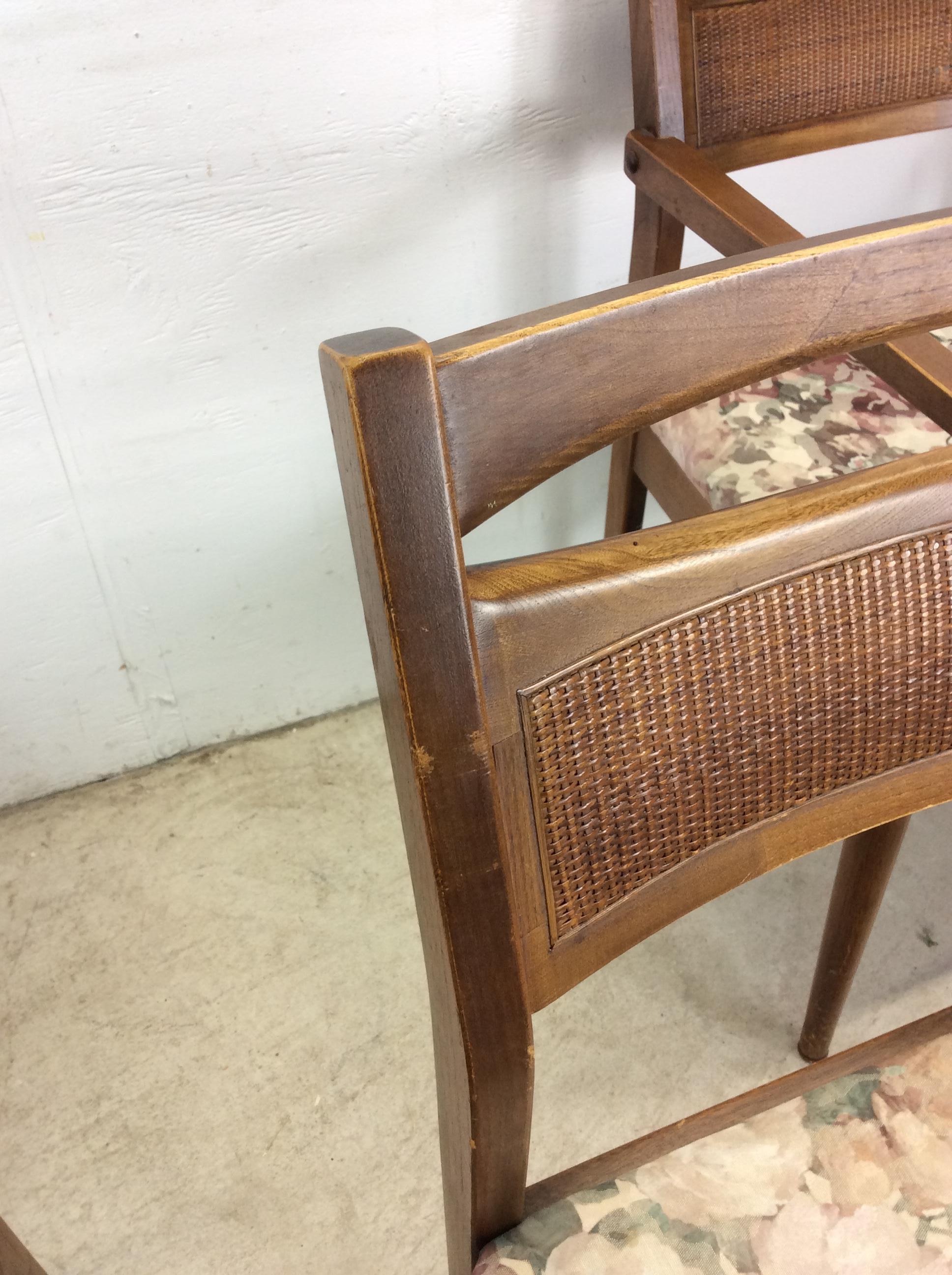 Satz von 5 Mid Century Modern Dining Chairs mit Caned Back & Vintage Polstermöbel im Angebot 1