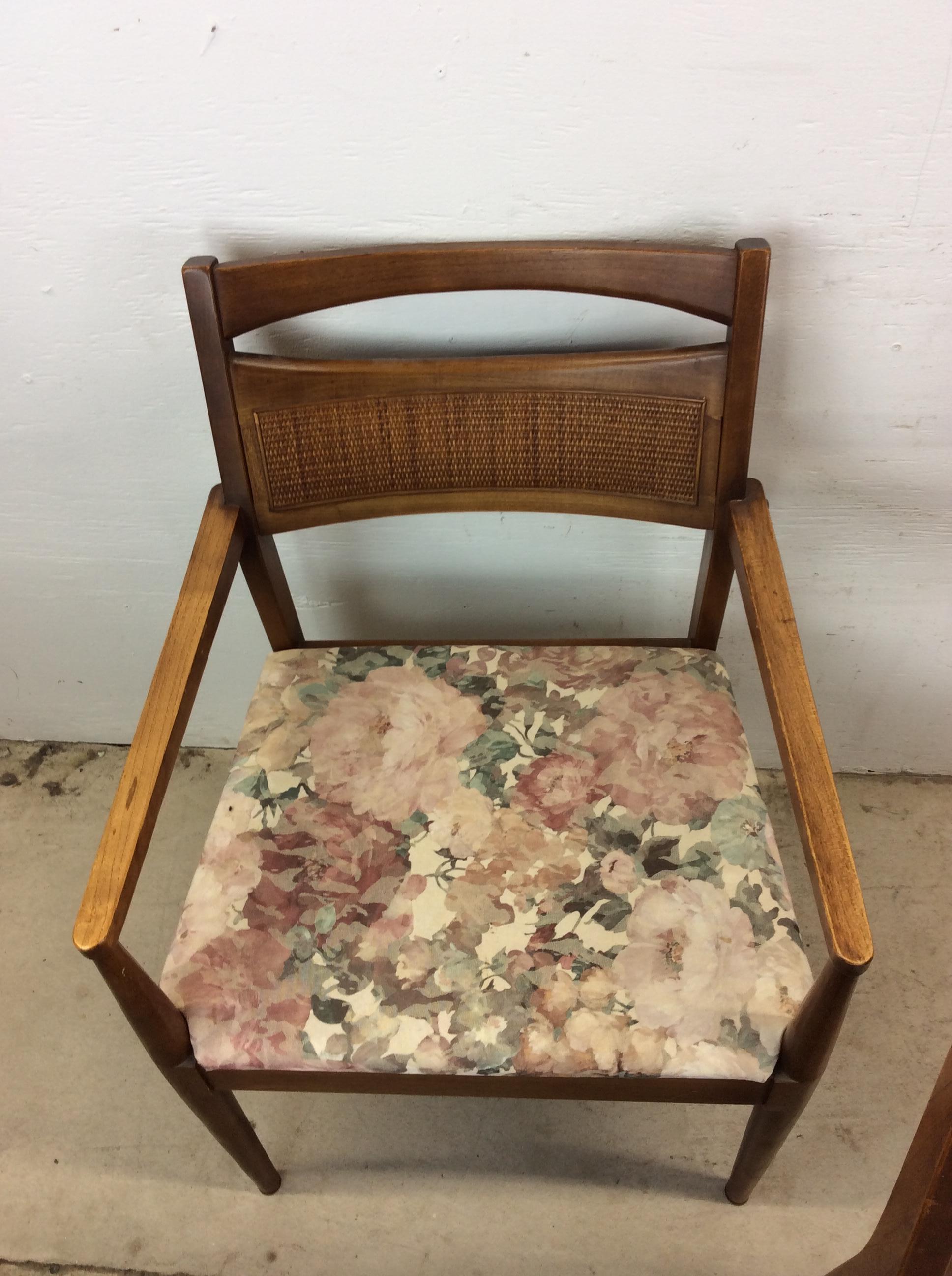 Satz von 5 Mid Century Modern Dining Chairs mit Caned Back & Vintage Polstermöbel im Angebot 2