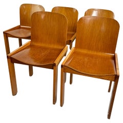 Set of 5 Mid-Century Vintage Molteni 1970s Italian Design Dining Chairs