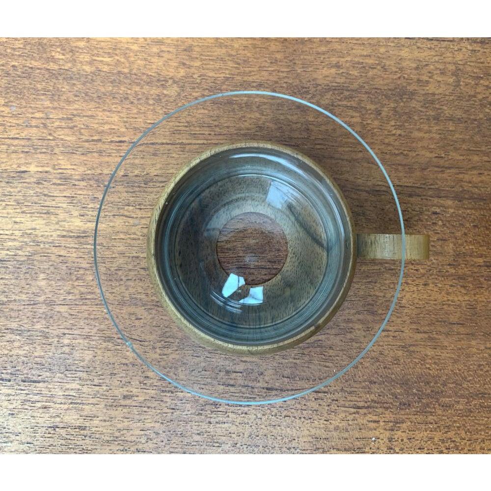 Set di 5 bicchieri da tè in legno di metà secolo, anni '60 in vendita 1