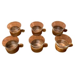 Set of 5 Mid-Century Wooden Tea Glasses, 1960s