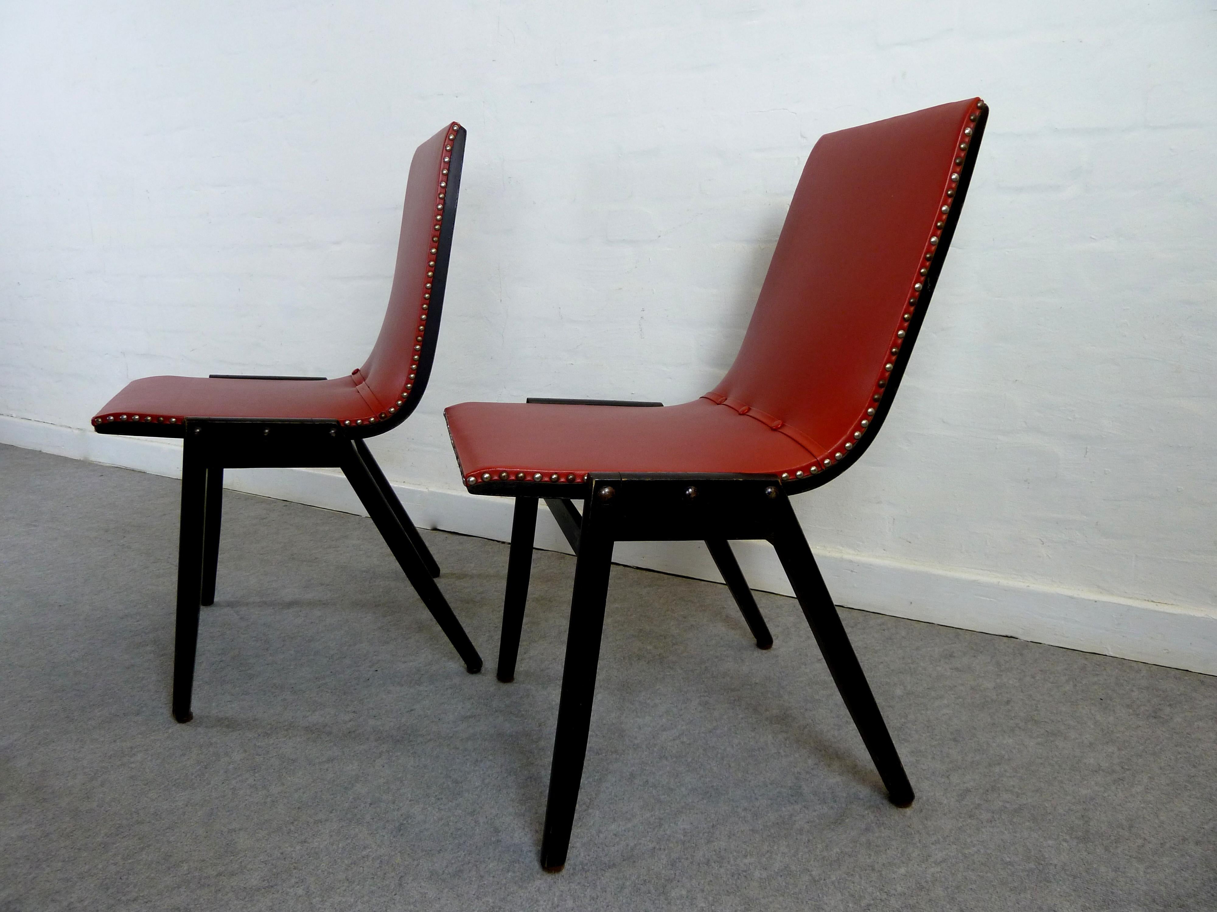 Hêtre Ensemble de 5 chaises de salle à manger du designer autrichien Roland Rainer en vente