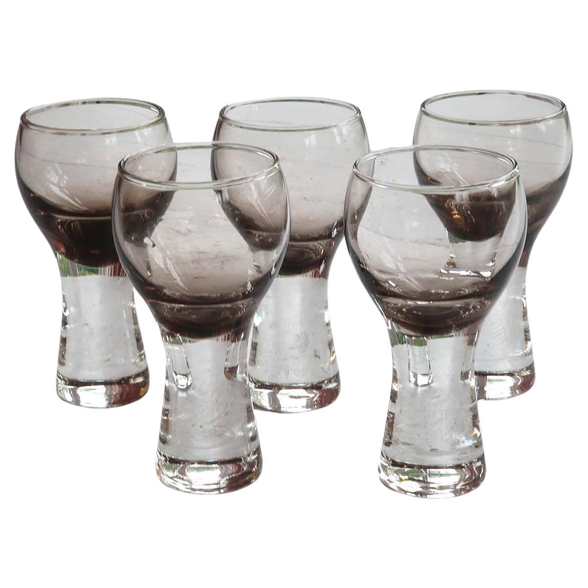 Set of 5 Midcentury Drinking Glasses, C.1970 For Sale