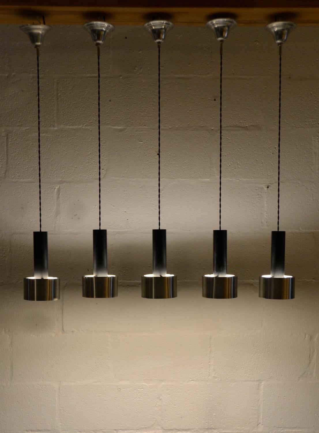 Set di 5 lampade a sospensione olandesi del Medioevo di Nico Kooy per RAAK Amsterdam In condizioni buone in vendita a Sherborne, Dorset