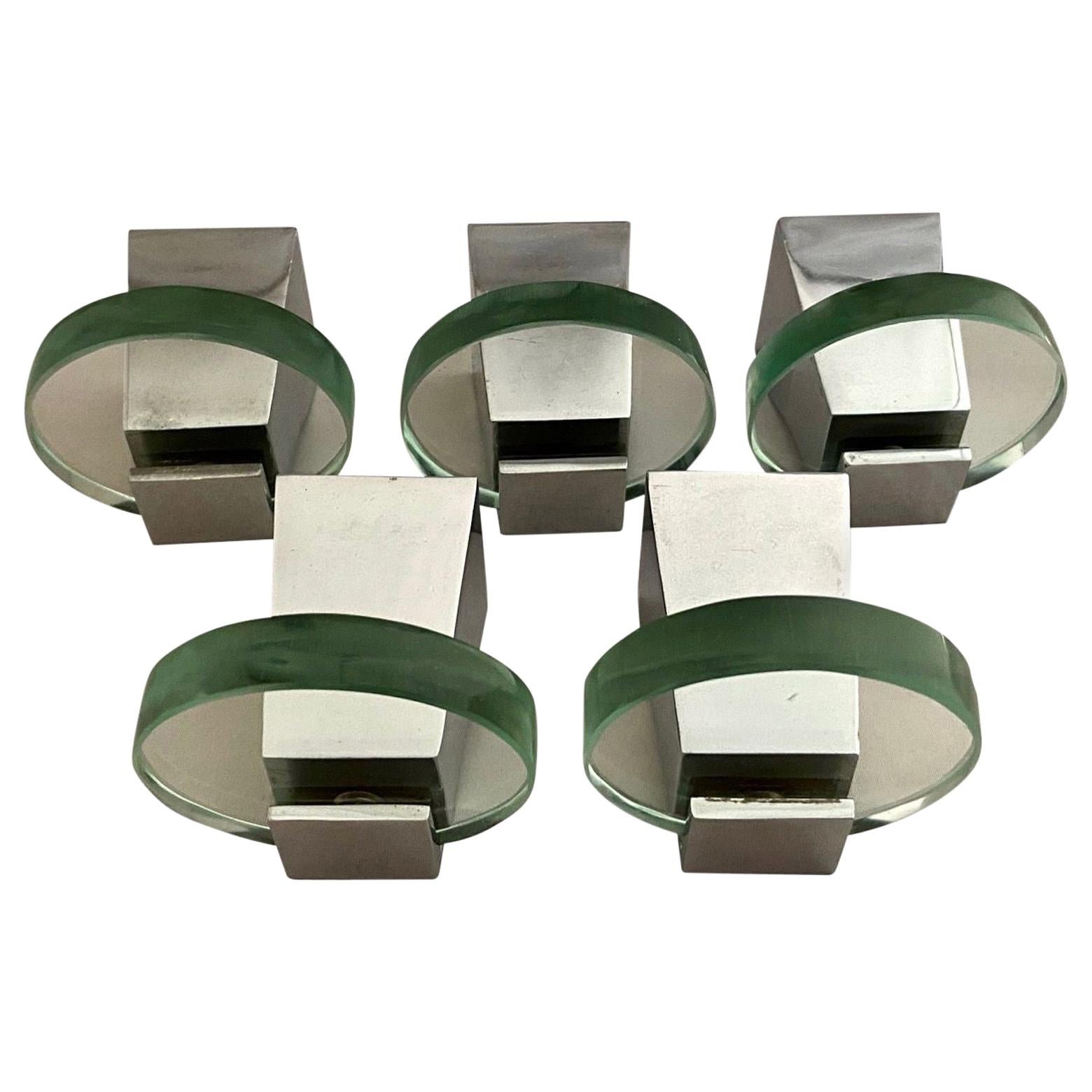 Five Coat Hooks Glass and Chrome at 1stDibs