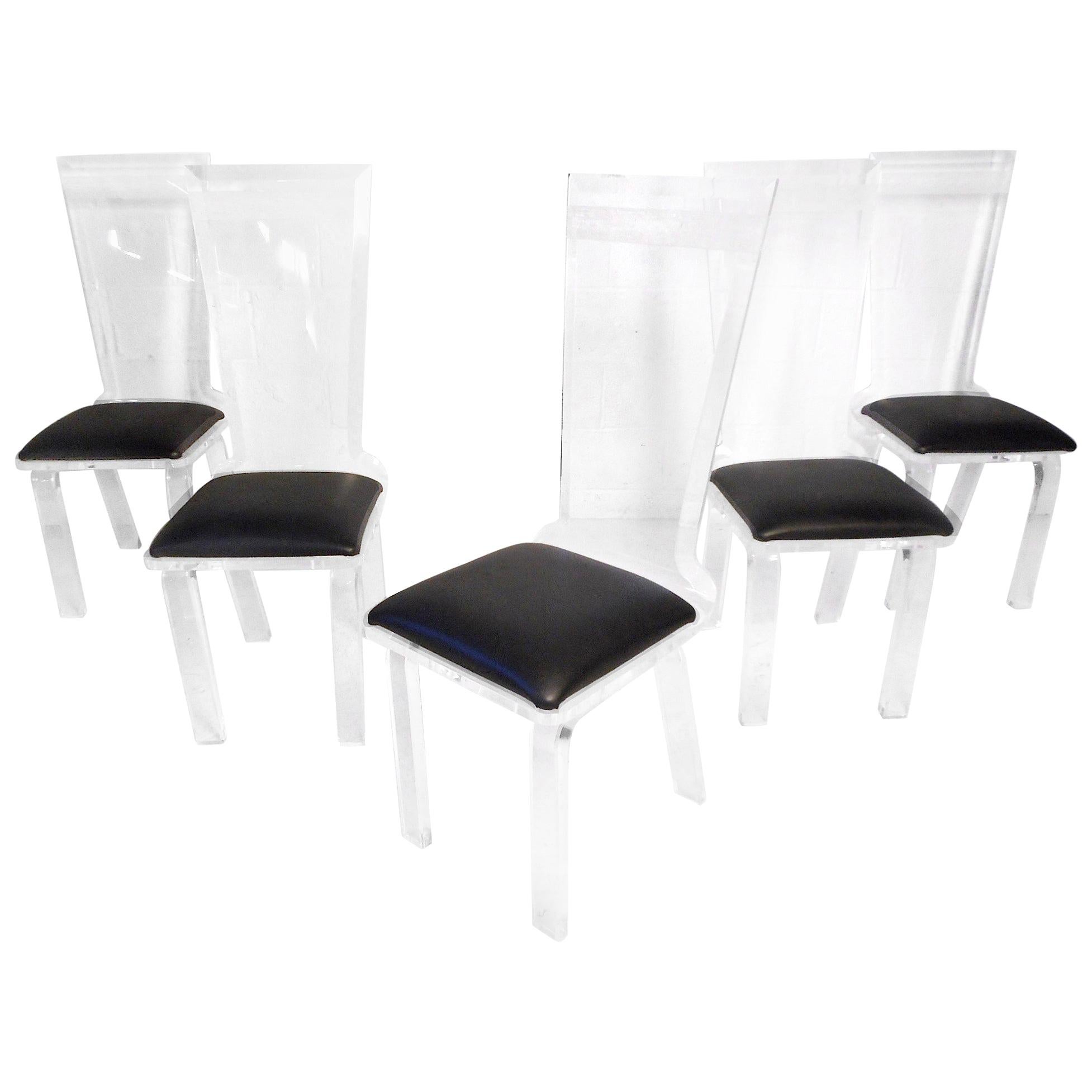Set of 6 Midcentury Lucite Dining Chairs