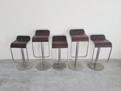1 von 5 minimalistischen LEM Barhockern von LaPalma aus Stahl und Holz mit Sitzflächen