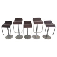 1 of 5 Minimalist LEM bar stools by LaPalma in steel and wood seats