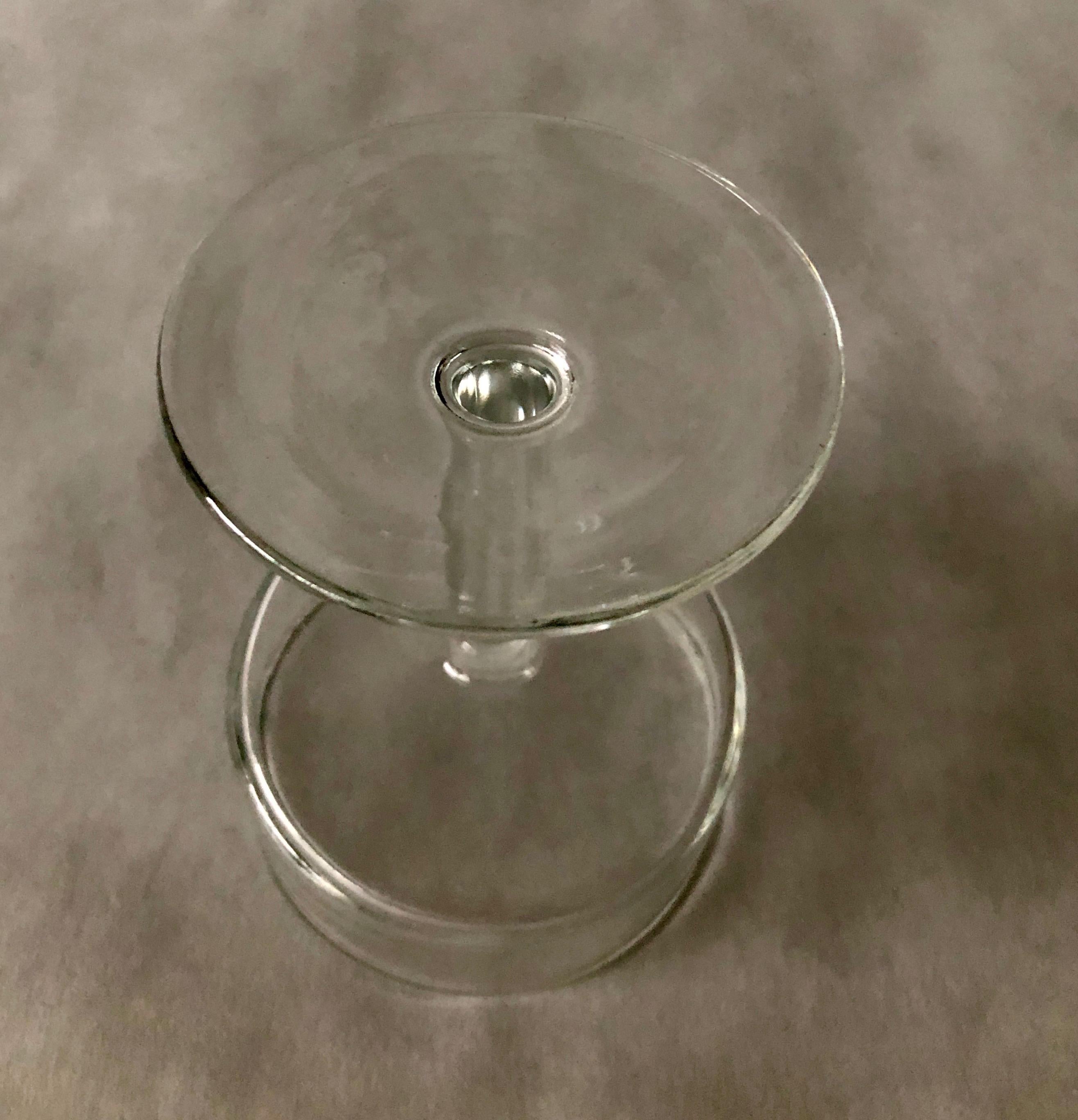 Set of 5 Minimalist Petite Glass Champagne Coupes / Sherbet Bowls with Stem For Sale 4