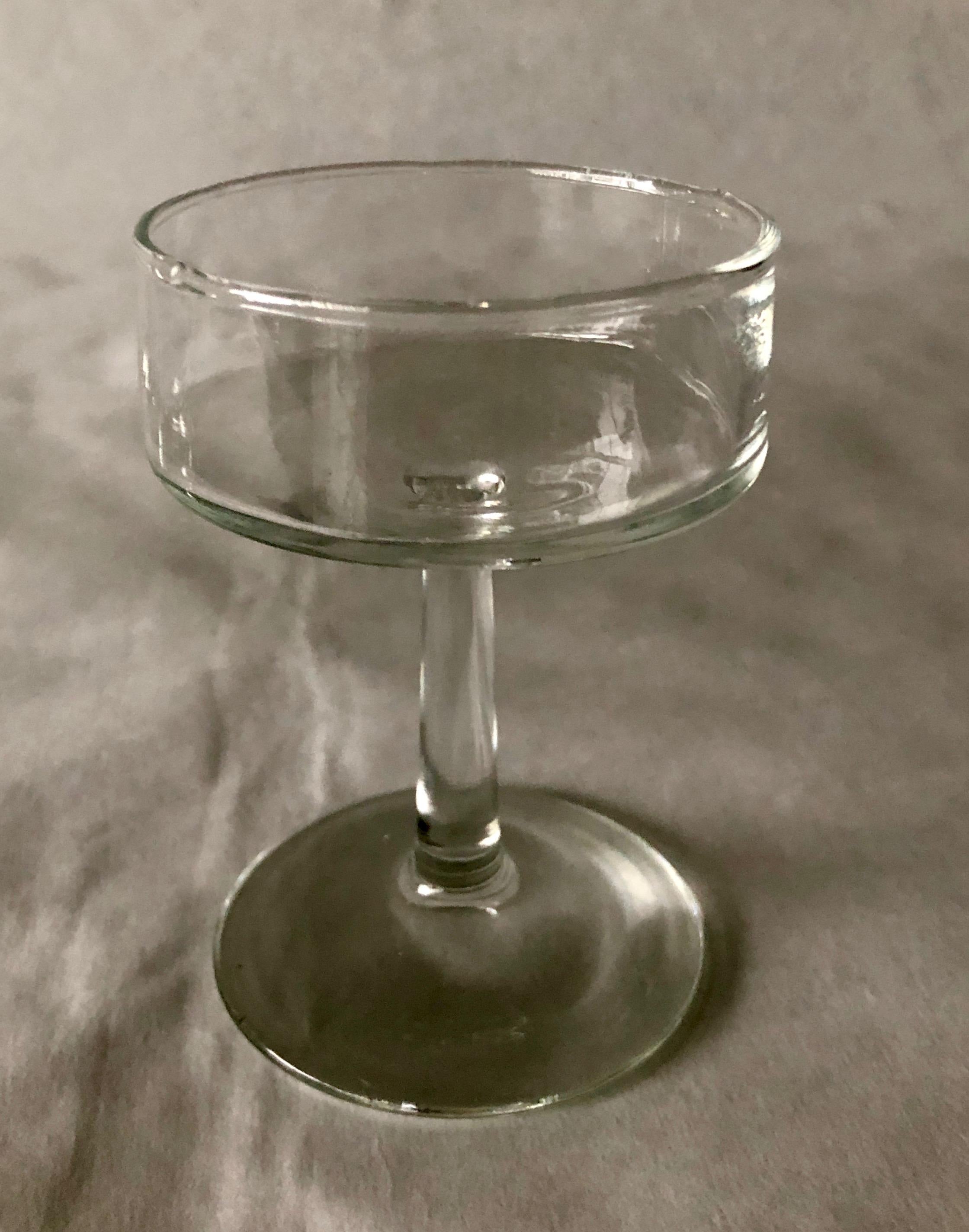 Set of 5 Minimalist Petite Glass Champagne Coupes / Sherbet Bowls with Stem For Sale 6