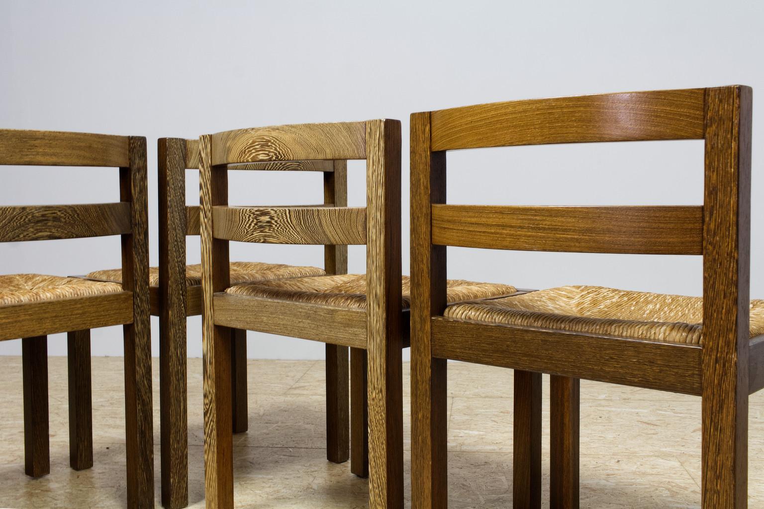 Set of 5 Modernist Dining Room Chairs in Wengé, Midcentury Dutch Design 1