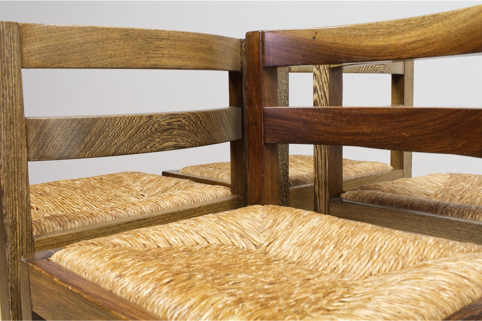 Set of 5 Modernist Dining Room Chairs in Wengé, Midcentury Dutch Design 2
