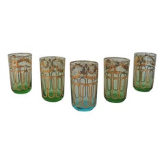 Set of 
5
 Moroccan Tea Glasses with Gold Details