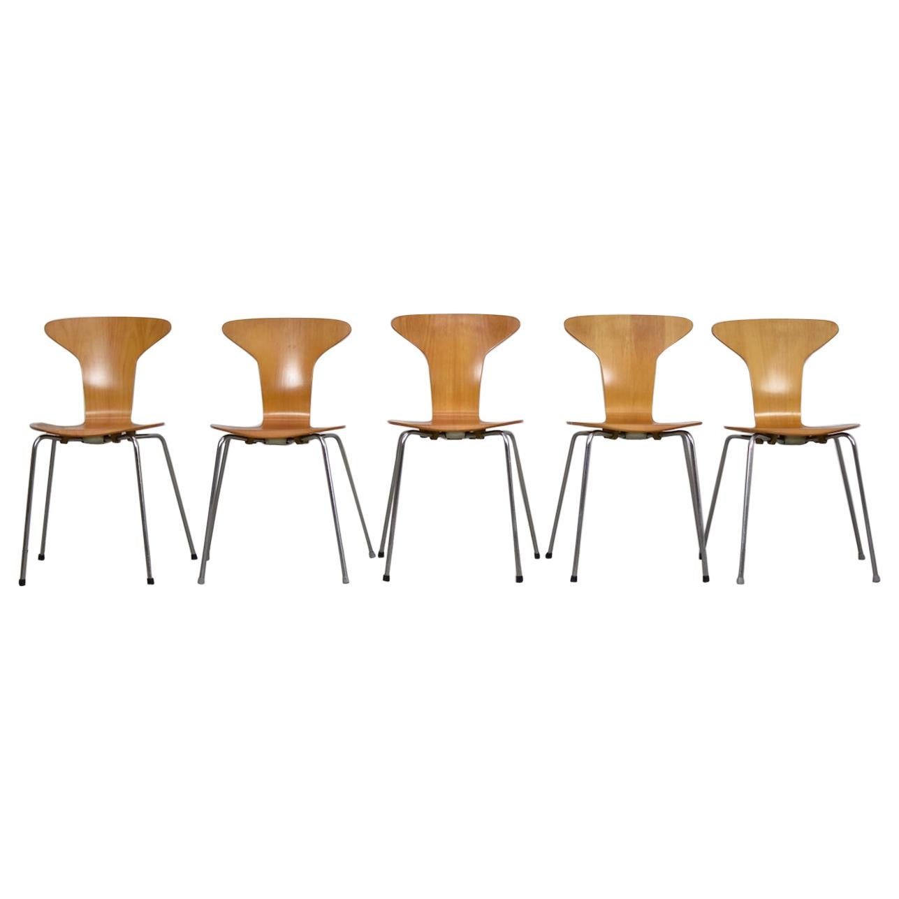 Set of 5 ‘Mosquito’ Dining Chairs by A. Jacobsen for Fritz Hansen, Denmark 1950s