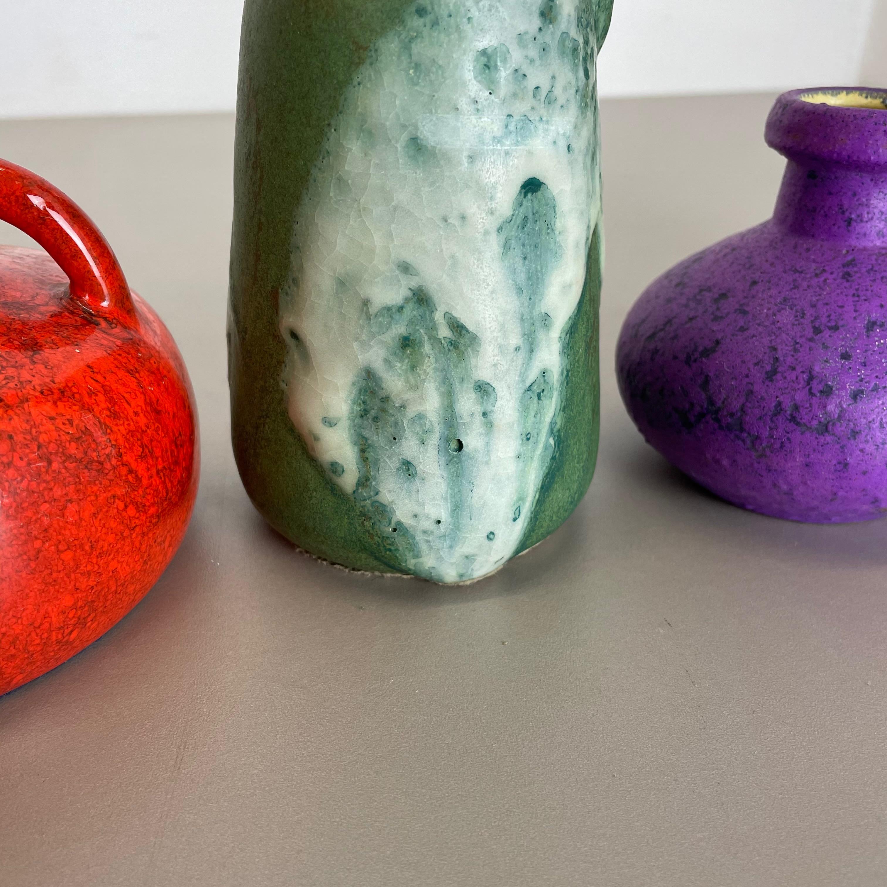Set of 5 Multicolor Ceramic Pottery Vase Objects by Otto Keramik, Germany, 1970s For Sale 5