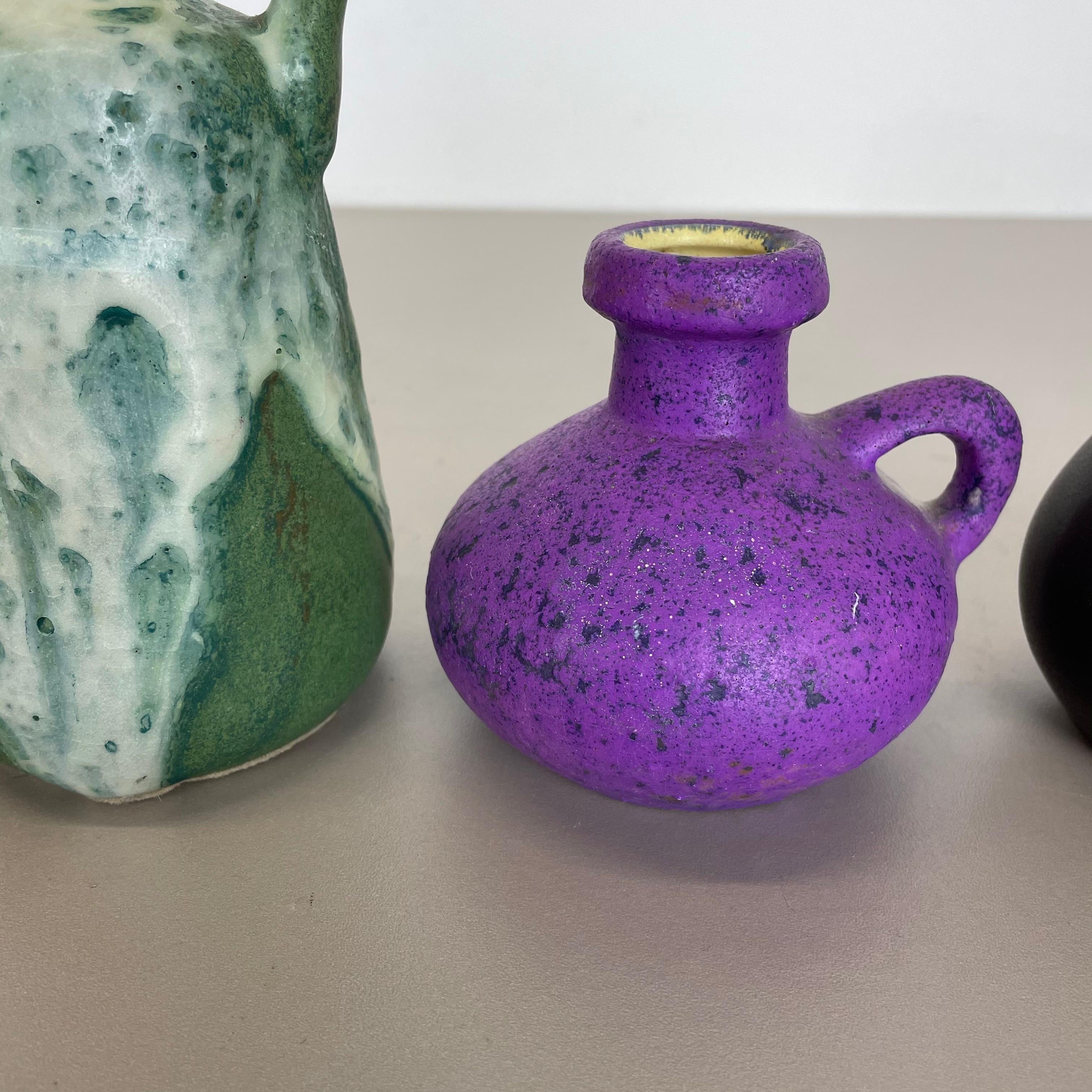 Set of 5 Multicolor Ceramic Pottery Vase Objects by Otto Keramik, Germany, 1970s For Sale 6