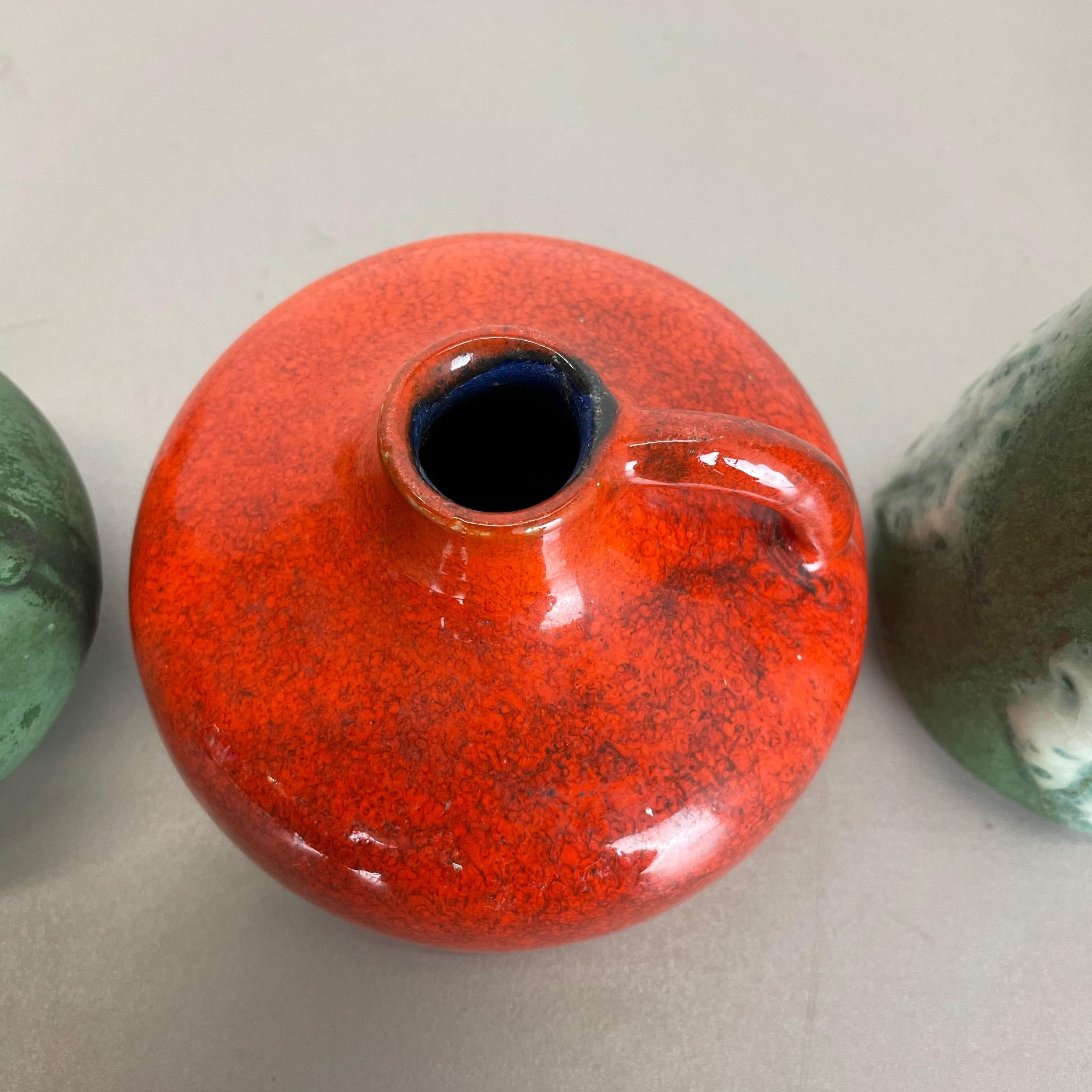 Set of 5 Multicolor Ceramic Pottery Vase Objects by Otto Keramik, Germany, 1970s For Sale 3