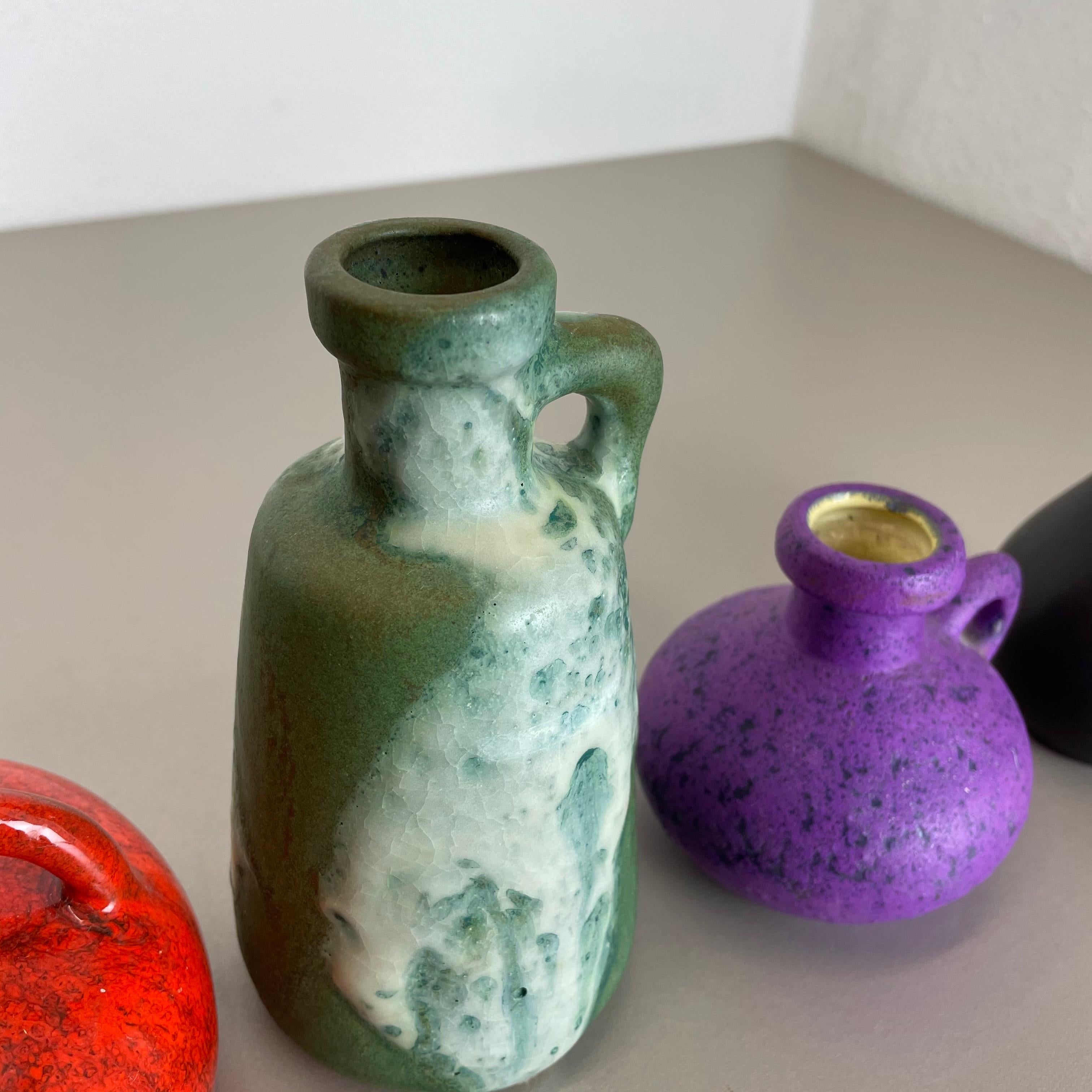 Set of 5 Multicolor Ceramic Pottery Vase Objects by Otto Keramik, Germany, 1970s For Sale 4