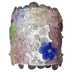 Set of 5 Multicolor Millefiori Sconces