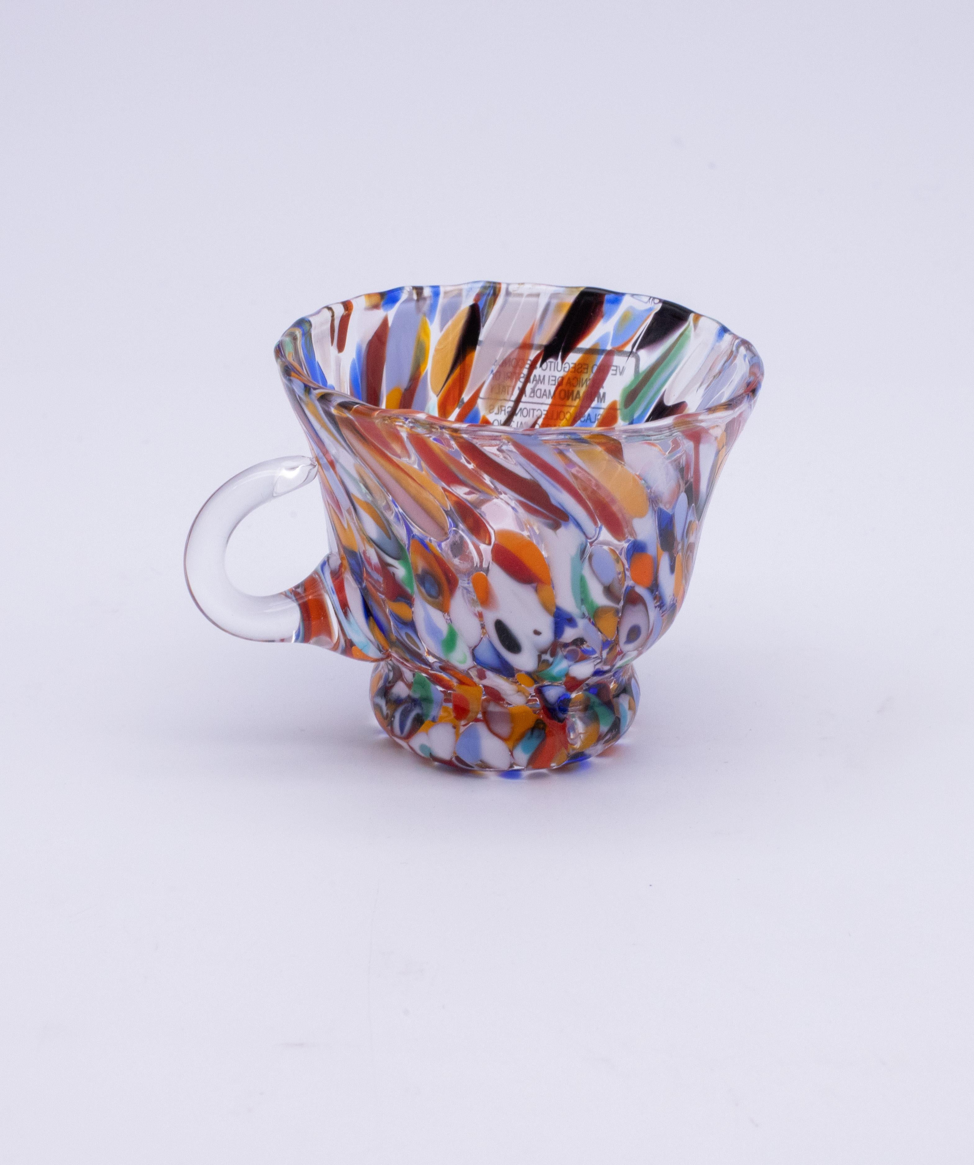 5er Set Murano Gläser Multicolor handgefertigt, Murano Glas Made in Italy im Angebot 4