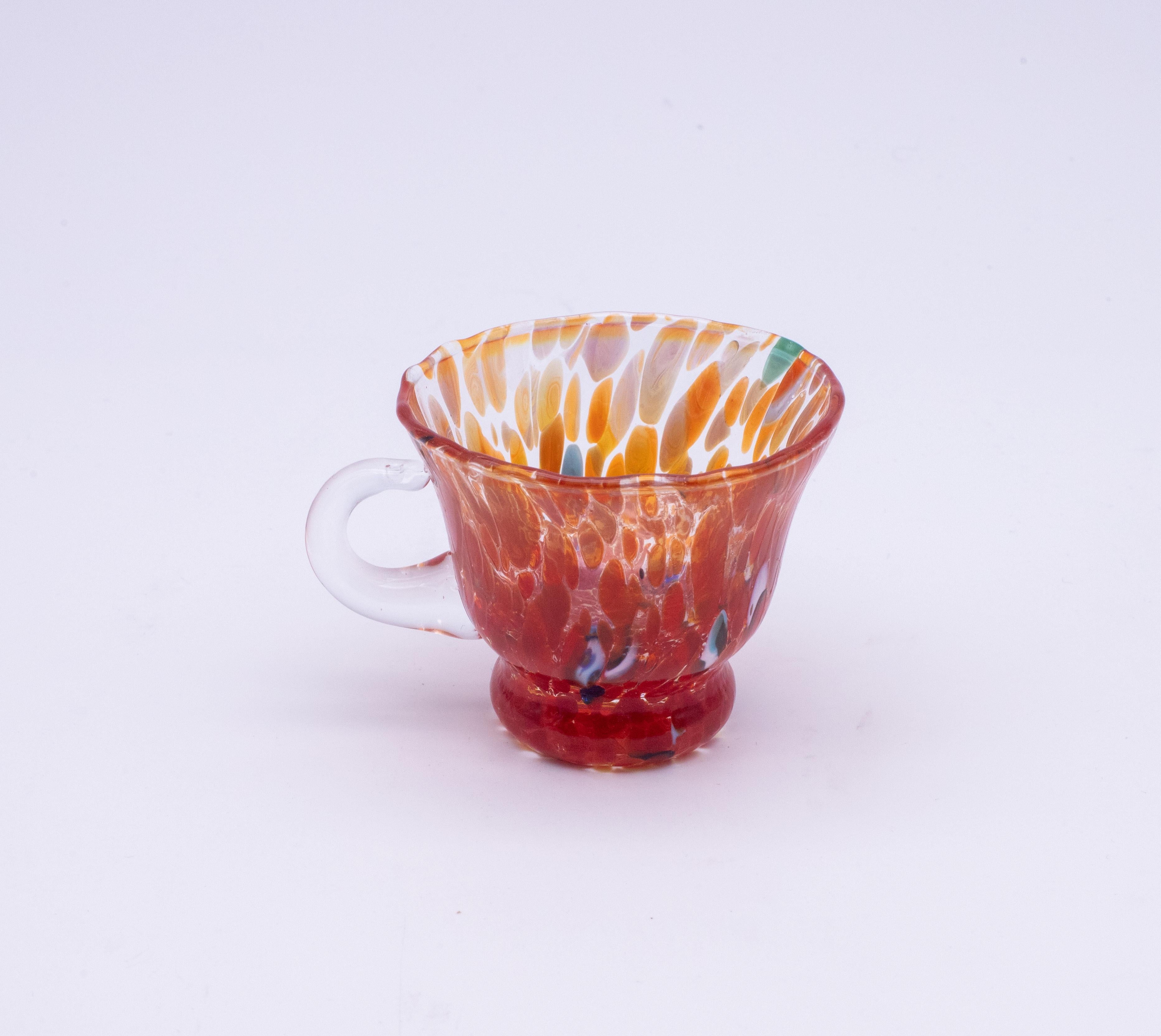 5er Set Murano Gläser Multicolor handgefertigt, Murano Glas Made in Italy im Angebot 8