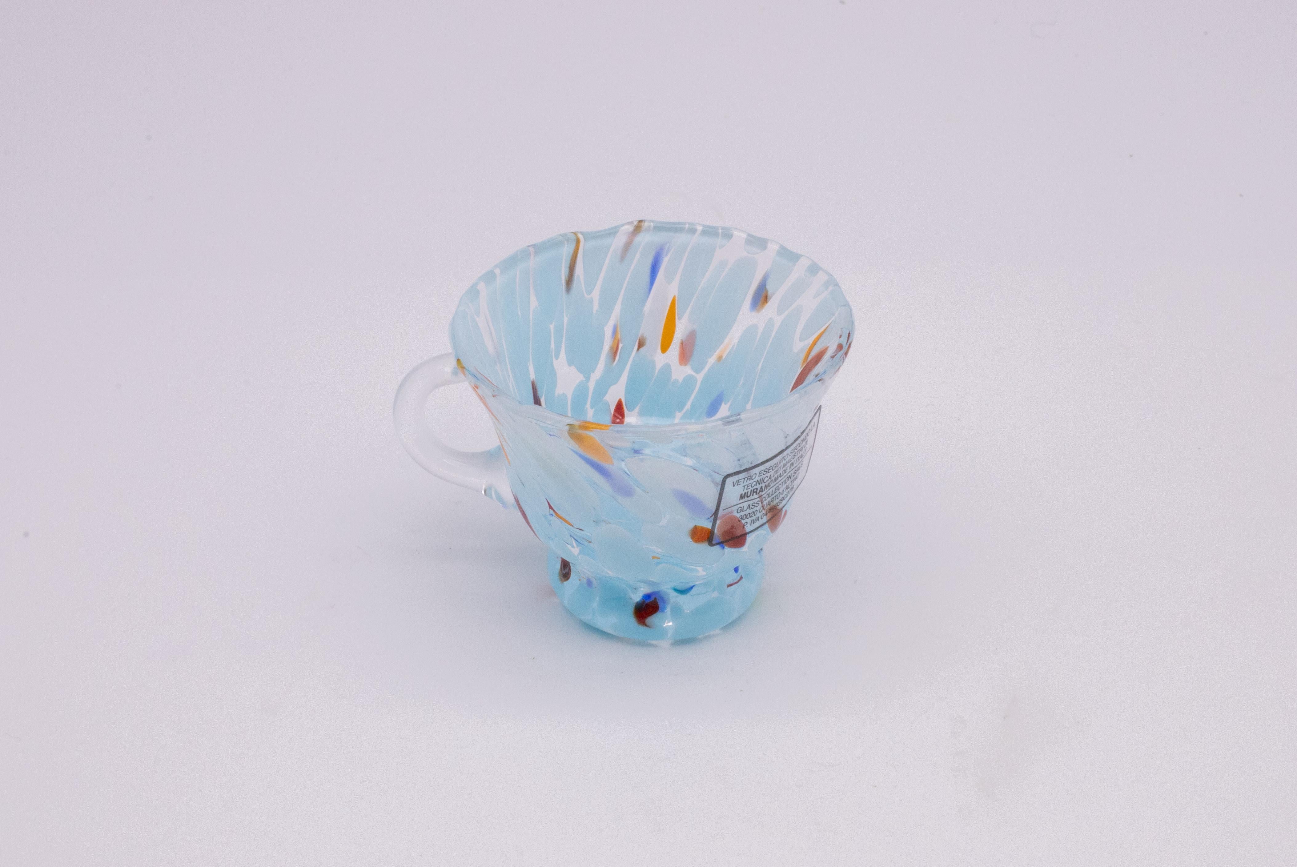 5er Set Murano Gläser Multicolor handgefertigt, Murano Glas Made in Italy im Zustand „Hervorragend“ im Angebot in Roma, IT