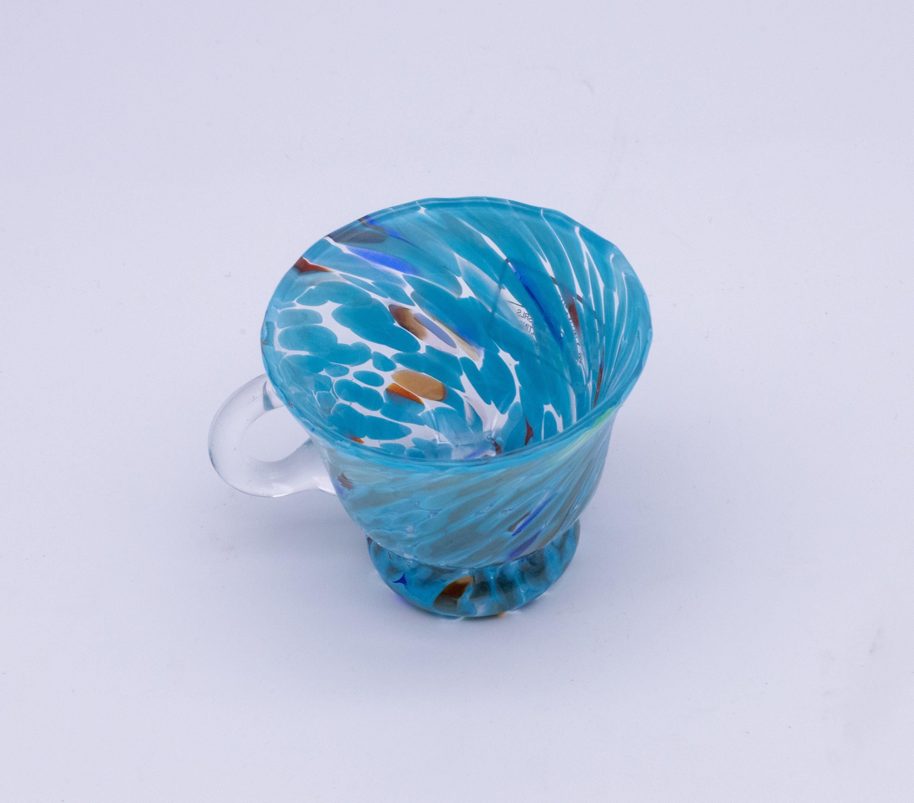 5er Set Murano Gläser Multicolor handgefertigt, Murano Glas Made in Italy (Muranoglas) im Angebot
