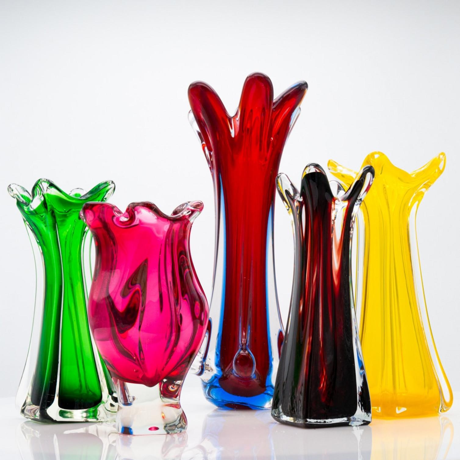 Altro Set di 5 vasi in vetro multicolore di Murano, Italia, 1970 in vendita