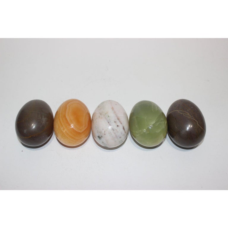 Set Of 5 Natural Marble Eggs For Sale At 1stdibs